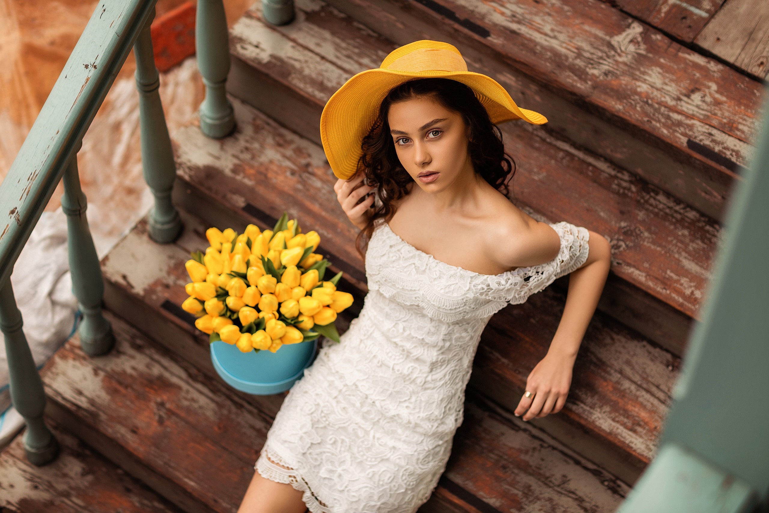 white dress, girls, model, hd, HD Wallpaper