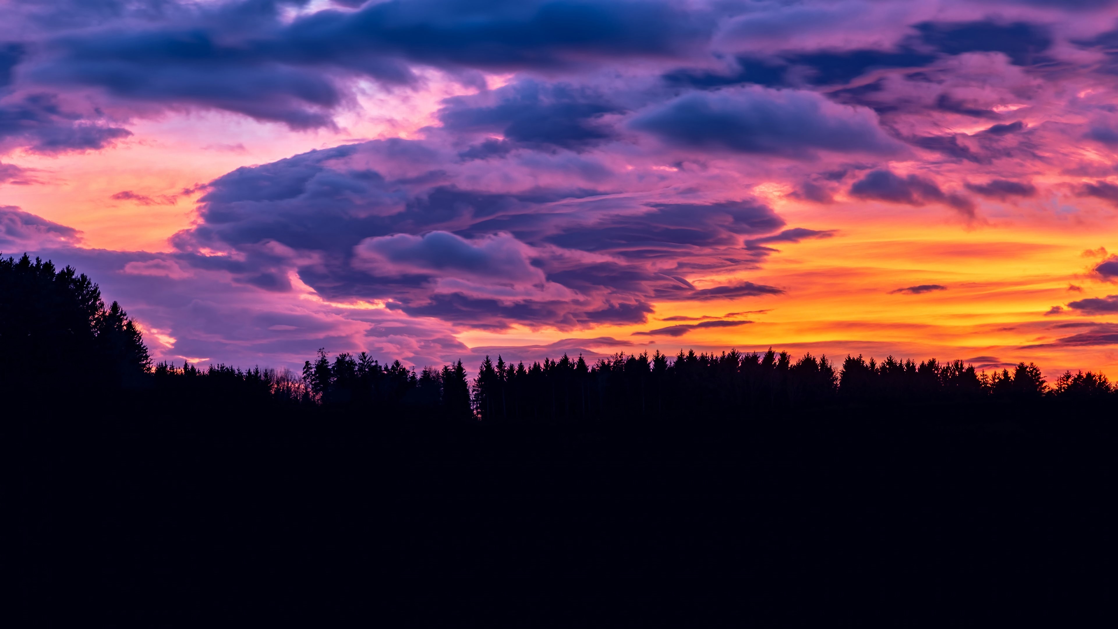 sunset, clouds, nature, hd, 4k, HD Wallpaper