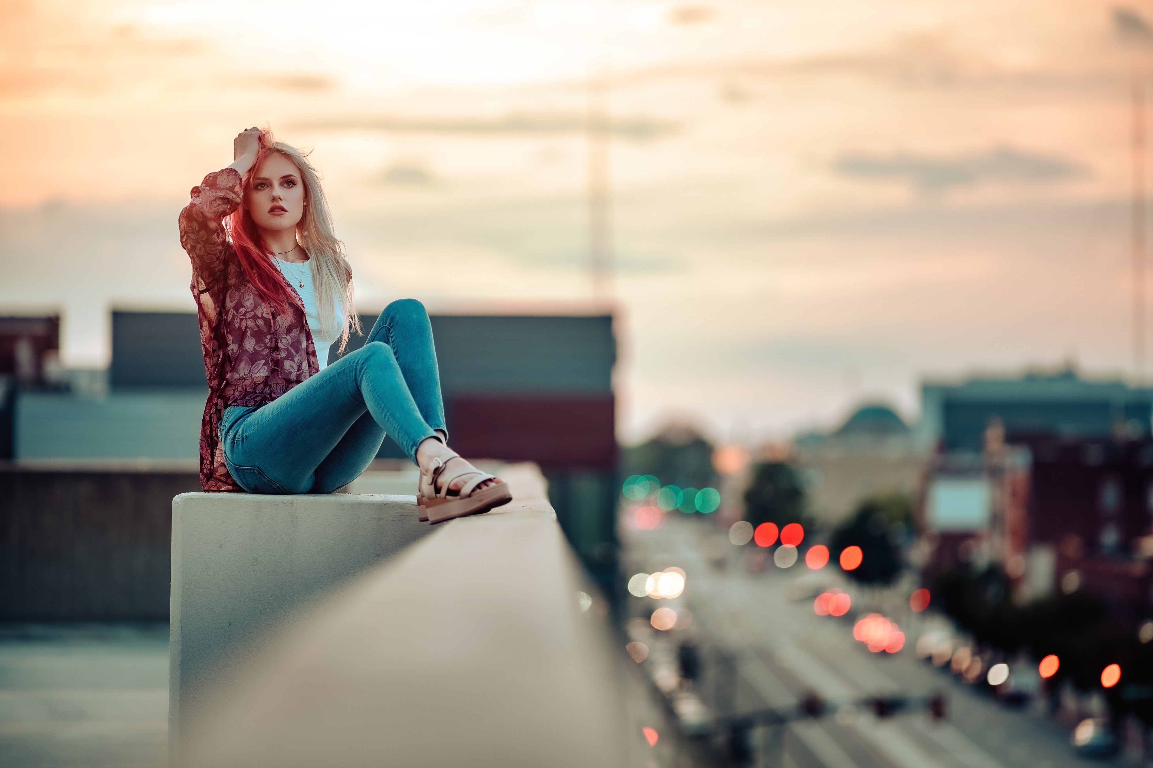 blonde, girls, model, hd, depth of field, 4k, HD Wallpaper