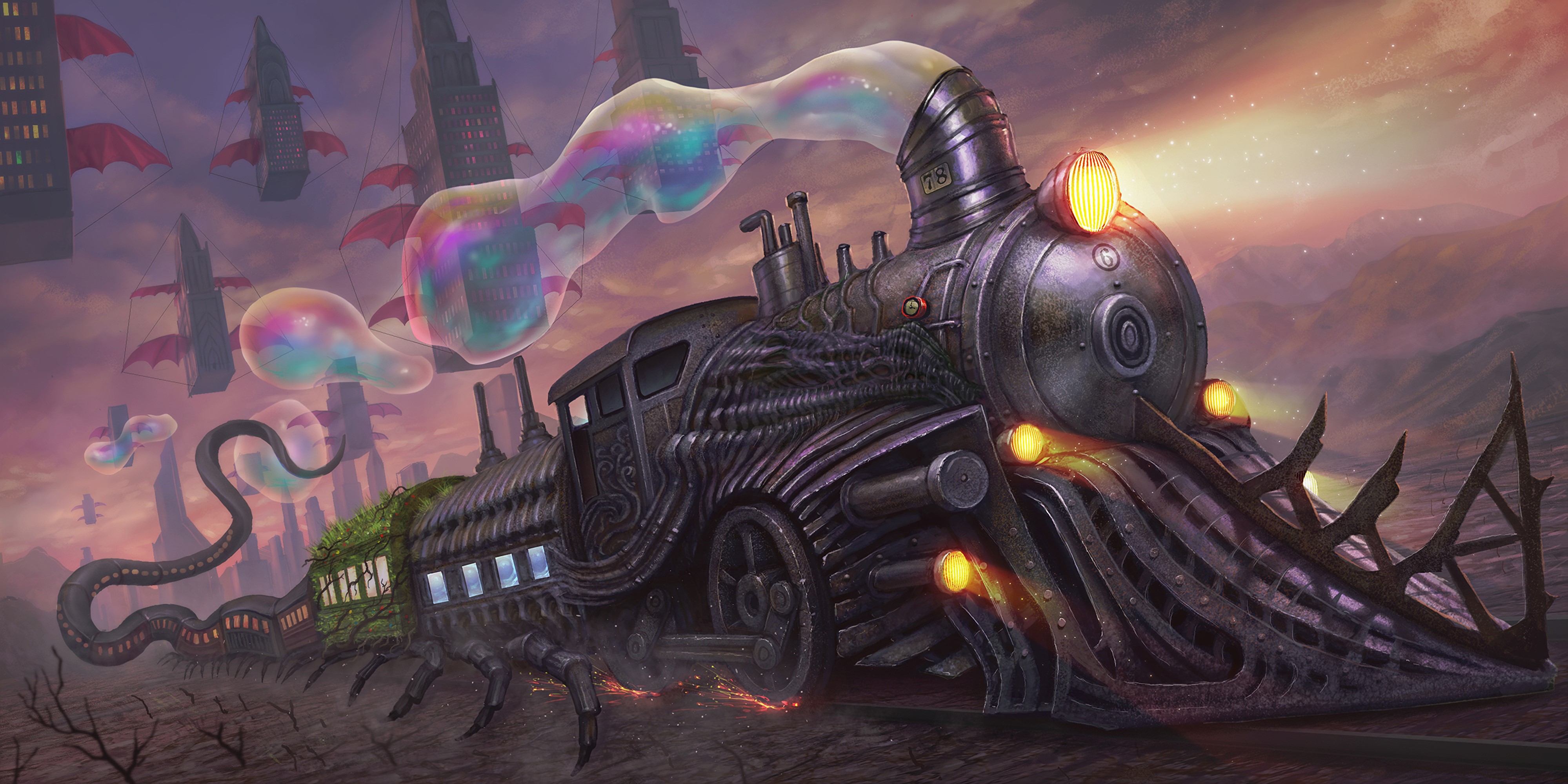 train, artist, artwork, digital art, hd, deviantart, HD Wallpaper