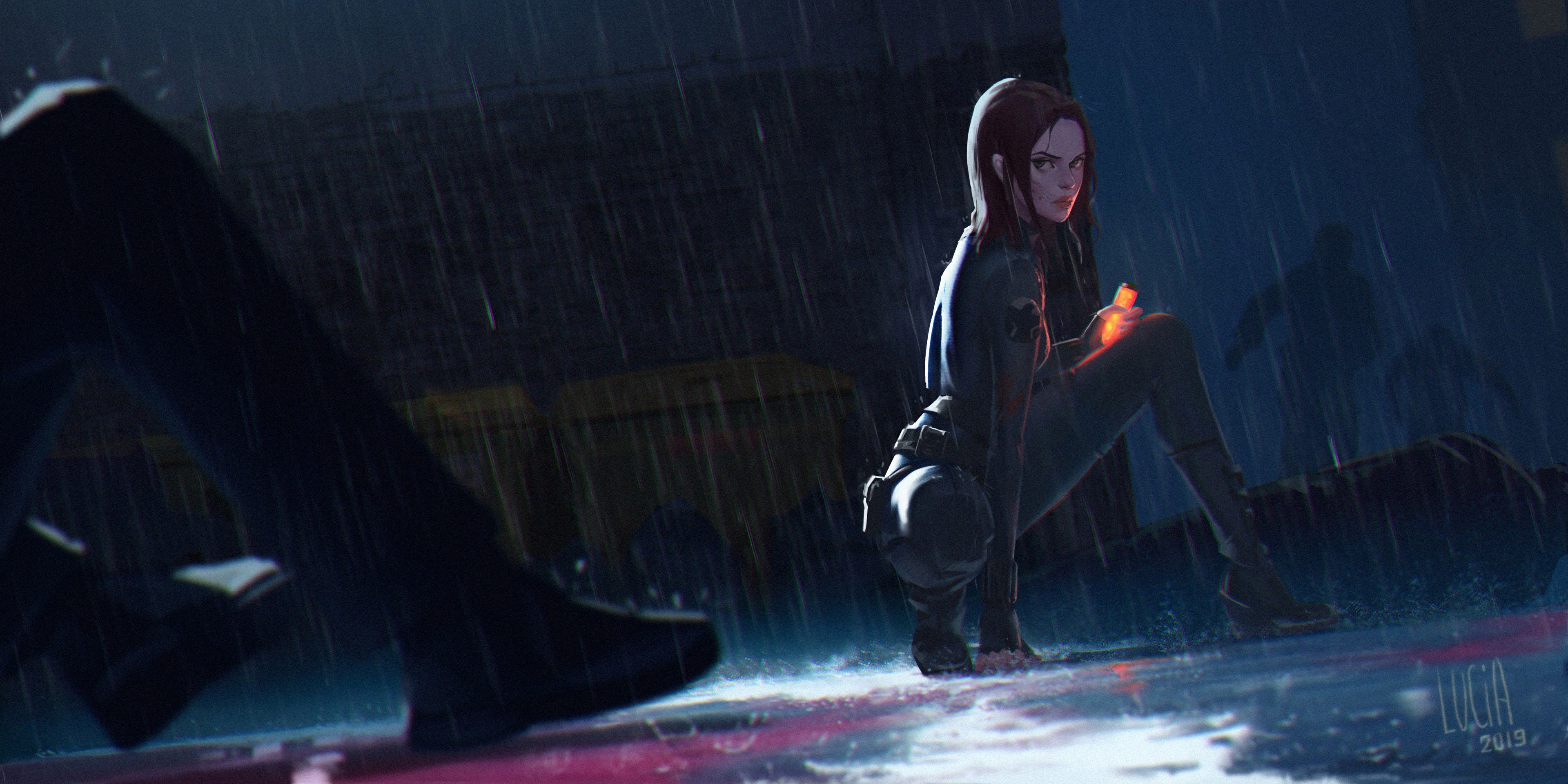 black widow, superheroes, artist, artwork, digital art, hd, 4k, artstation, HD Wallpaper