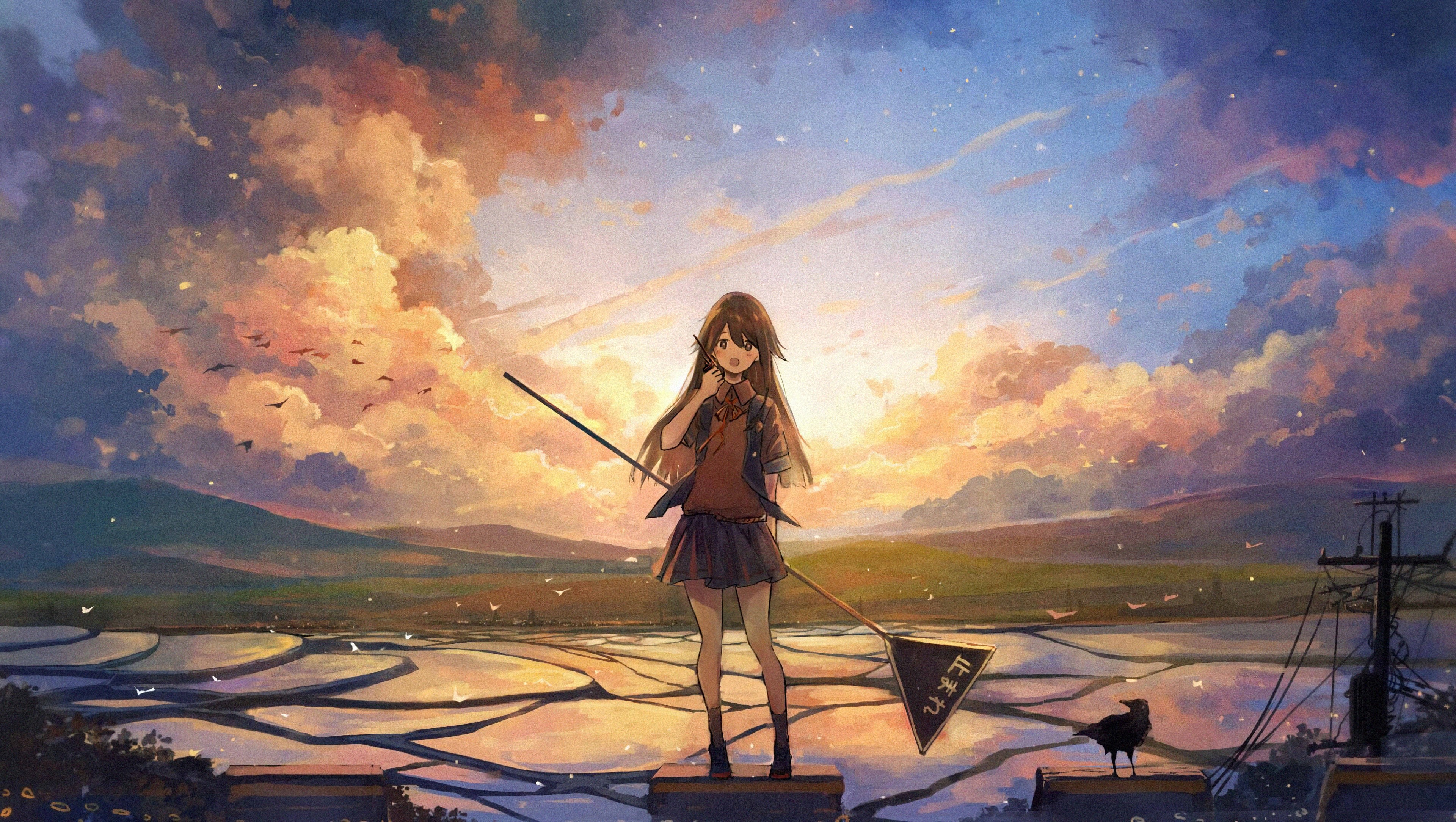 anime girl, anime, artist, artwork, digital art, hd, 4k, HD Wallpaper