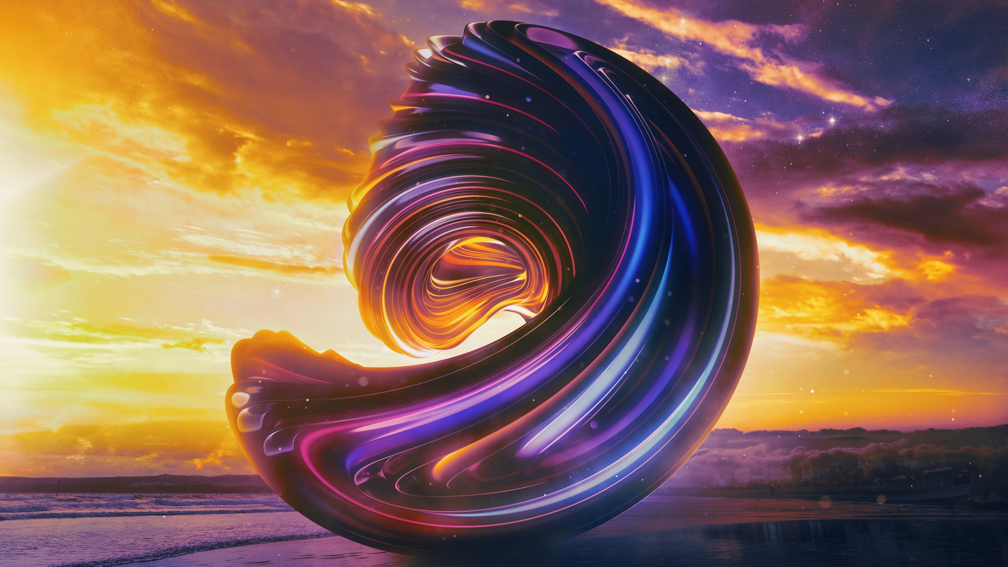 shapes, abstract, digital art, hd, 4k, HD Wallpaper