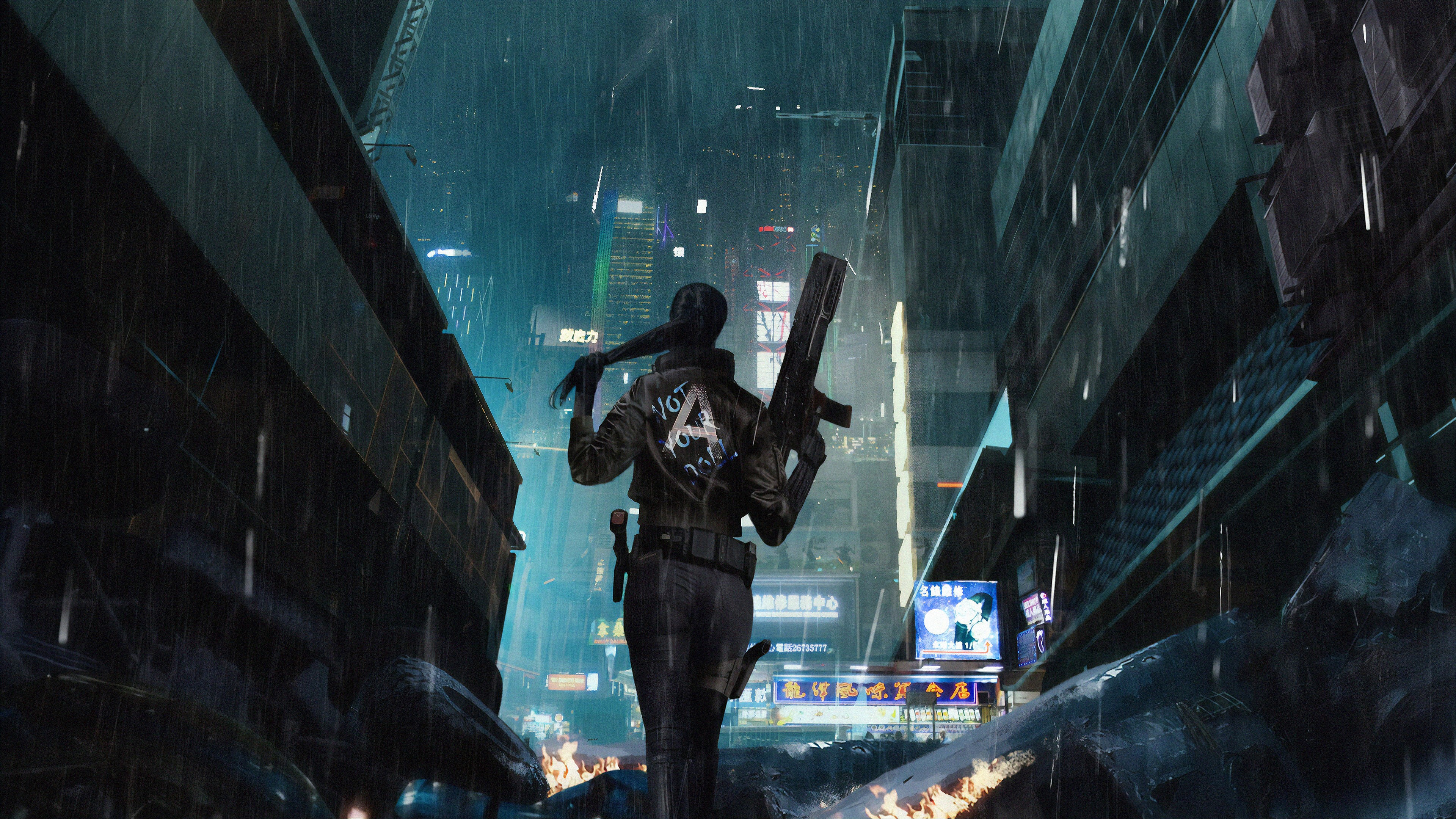 scifi, gun, artist, artwork, digital art, hd, 4k, artstation, HD Wallpaper