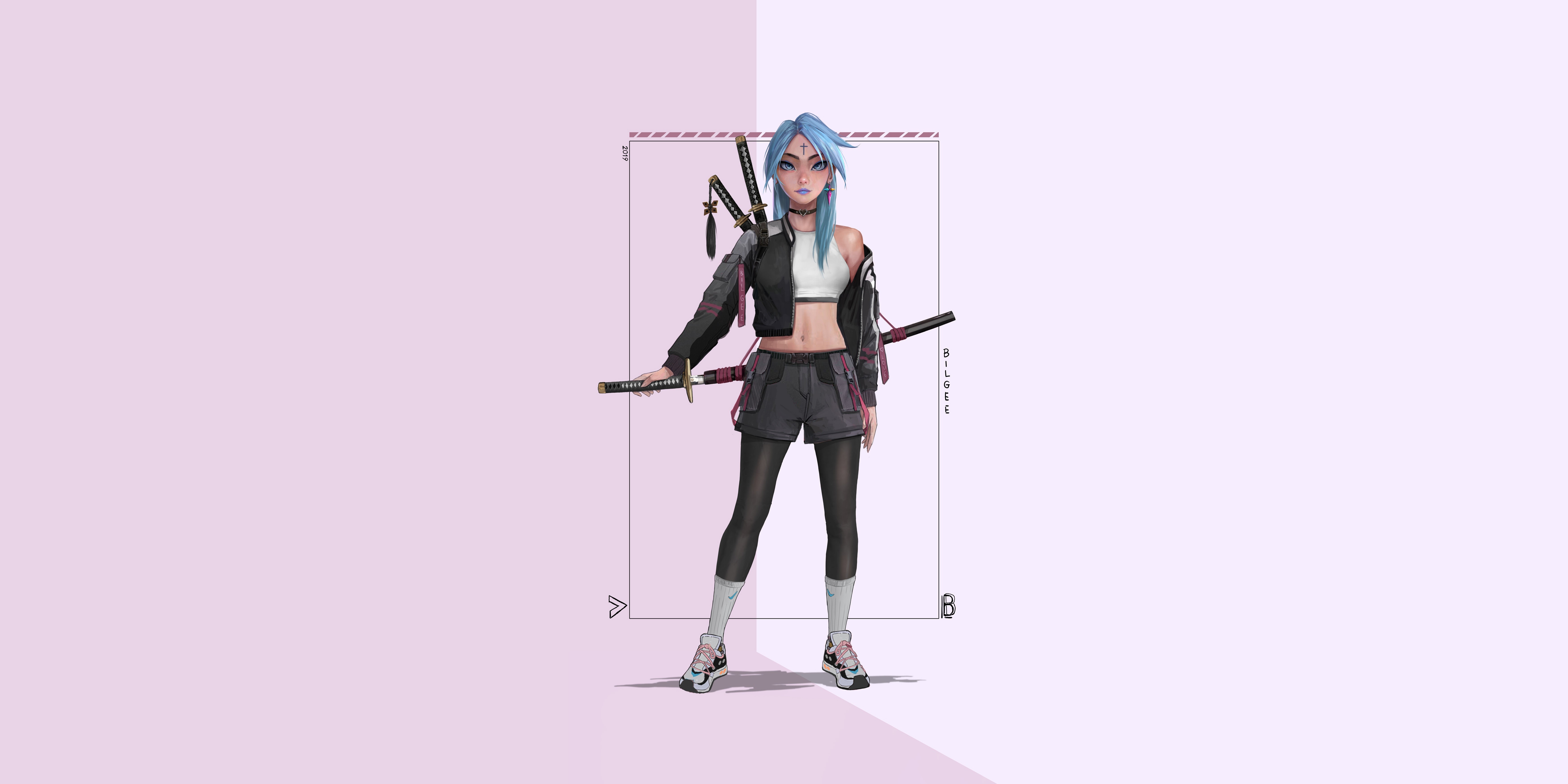 anime girl, sword, anime, hd, 4k, 5k, 8k, artstation, HD Wallpaper