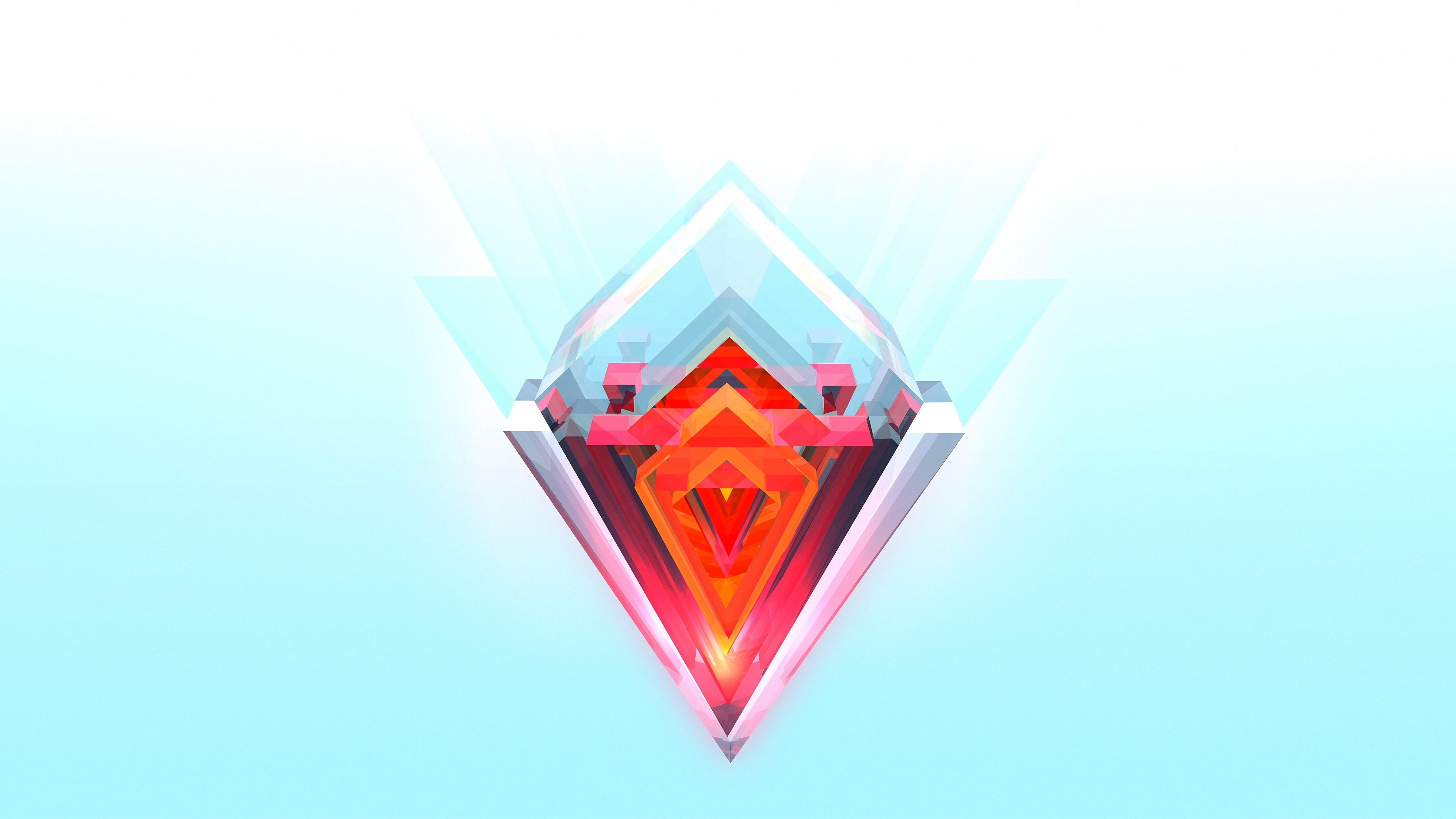 justin maller, triangle, abstract, digital art, hd, 4k, 5k, HD Wallpaper