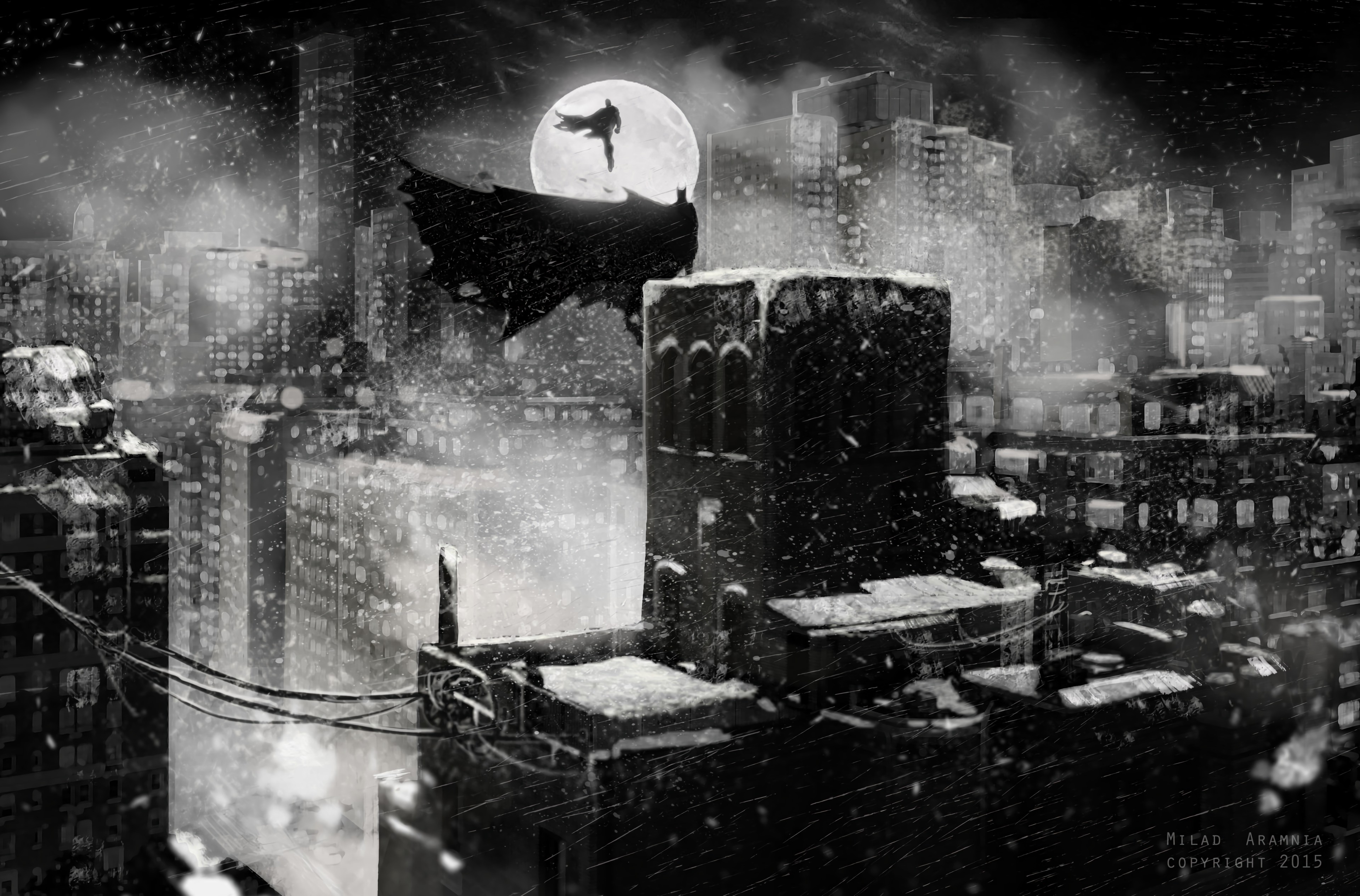 superman, batman, hd, 4k, superheroes, artwork, digital art, artstation, monochrome, HD Wallpaper