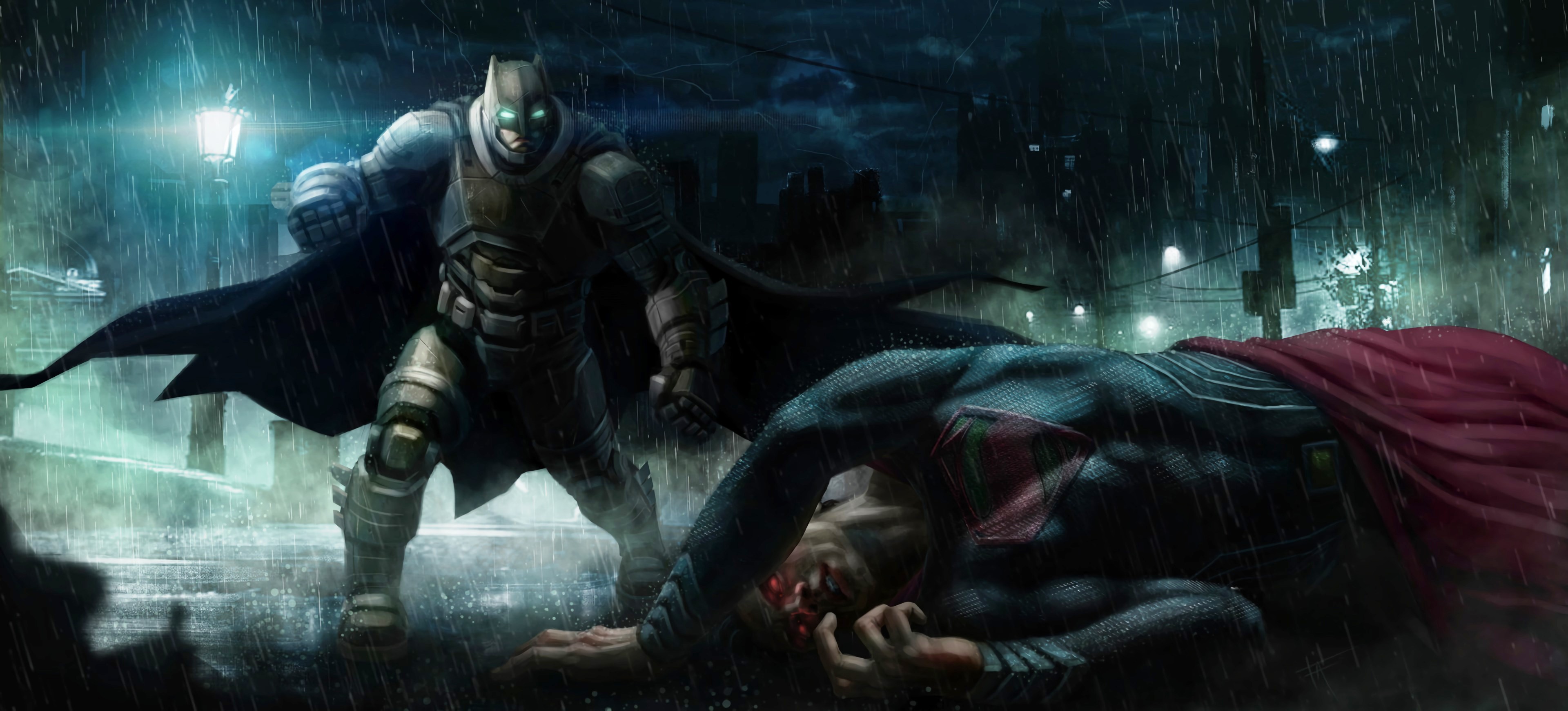 batman, superman, hd, 4k, superheroes, artwork, digital art, HD Wallpaper