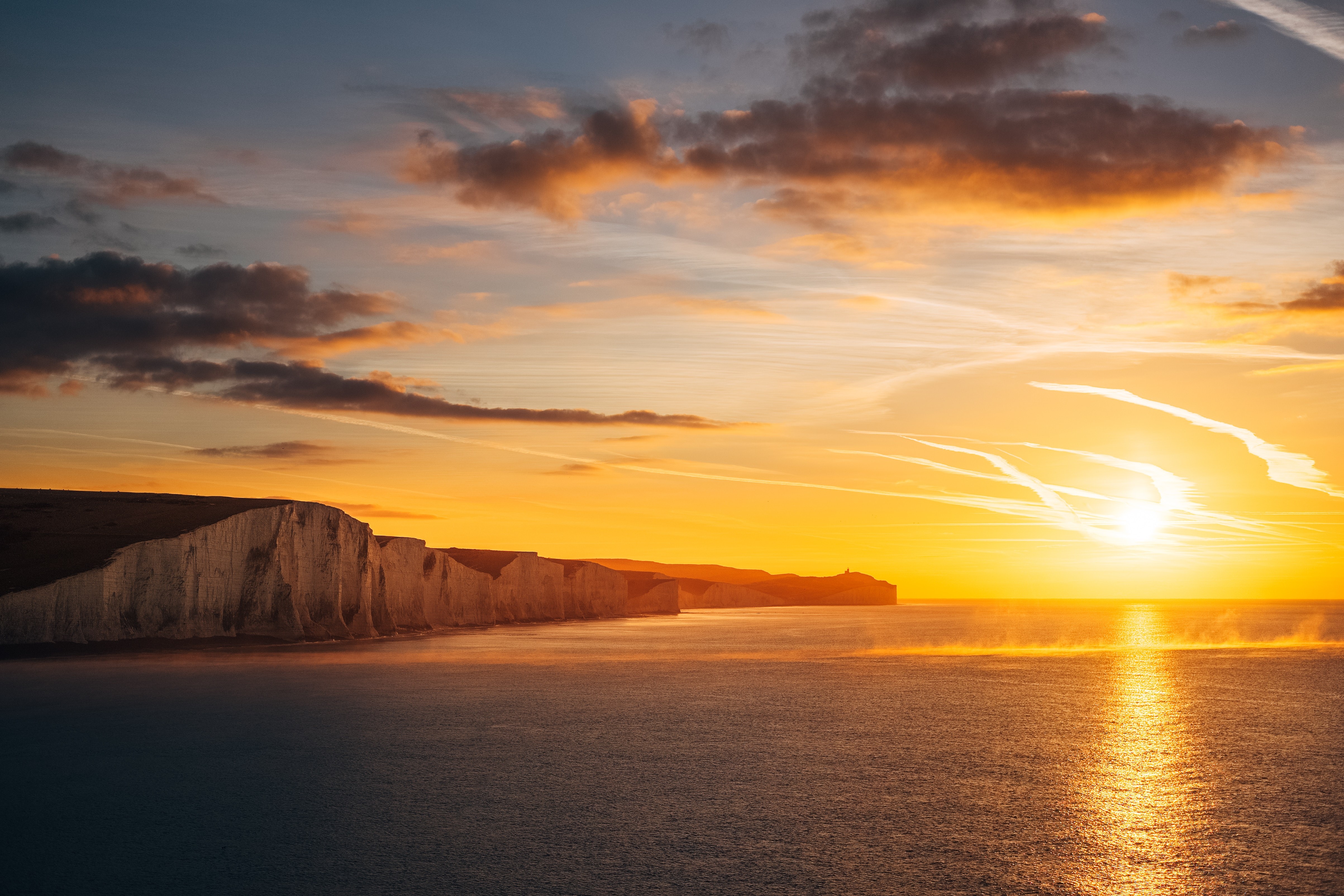 ocean, sunset, nature, hd, 4k, HD Wallpaper