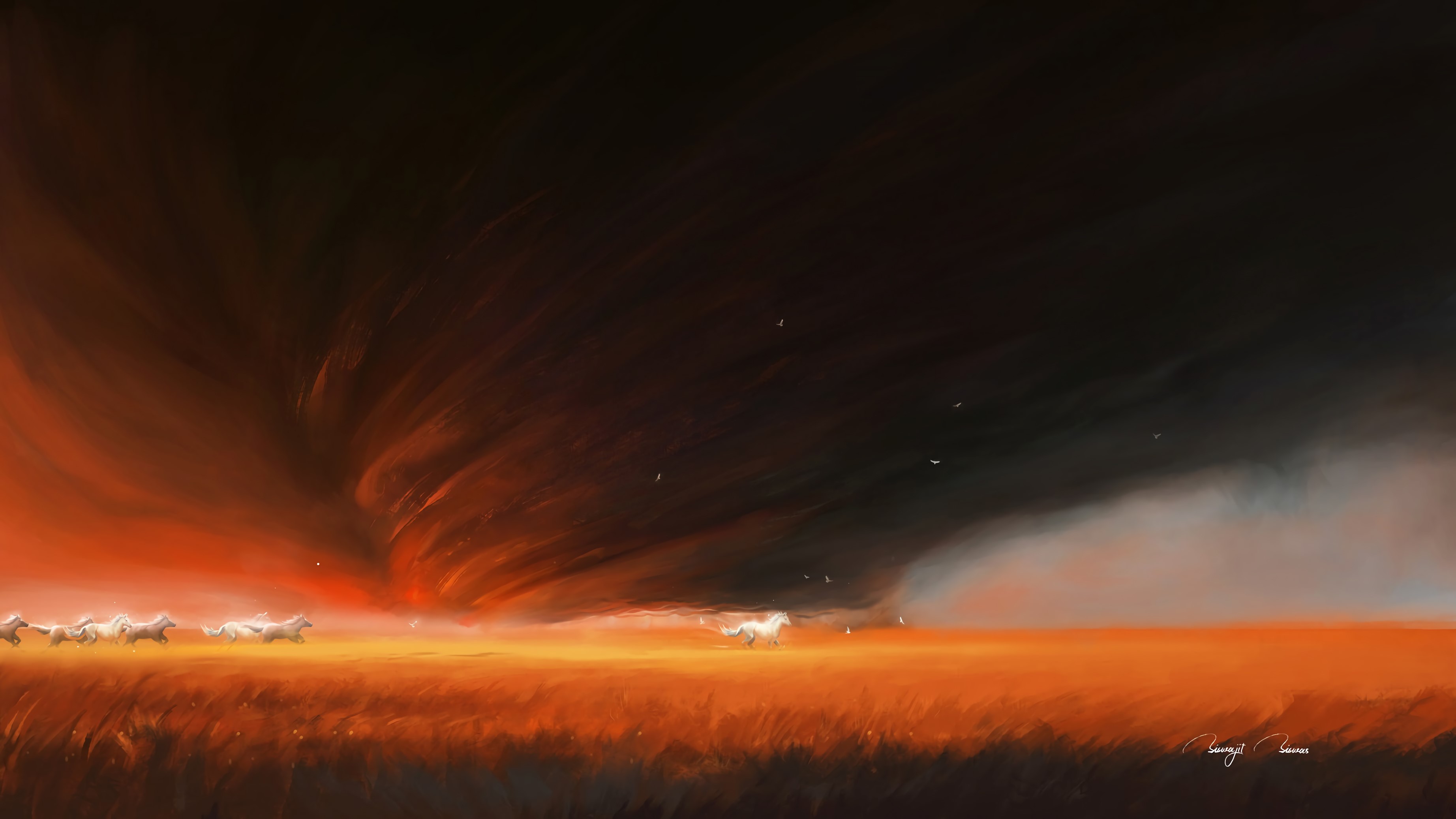 horses, animals, artist, artwork, digital art, hd, 4k, painting, deviantart, HD Wallpaper