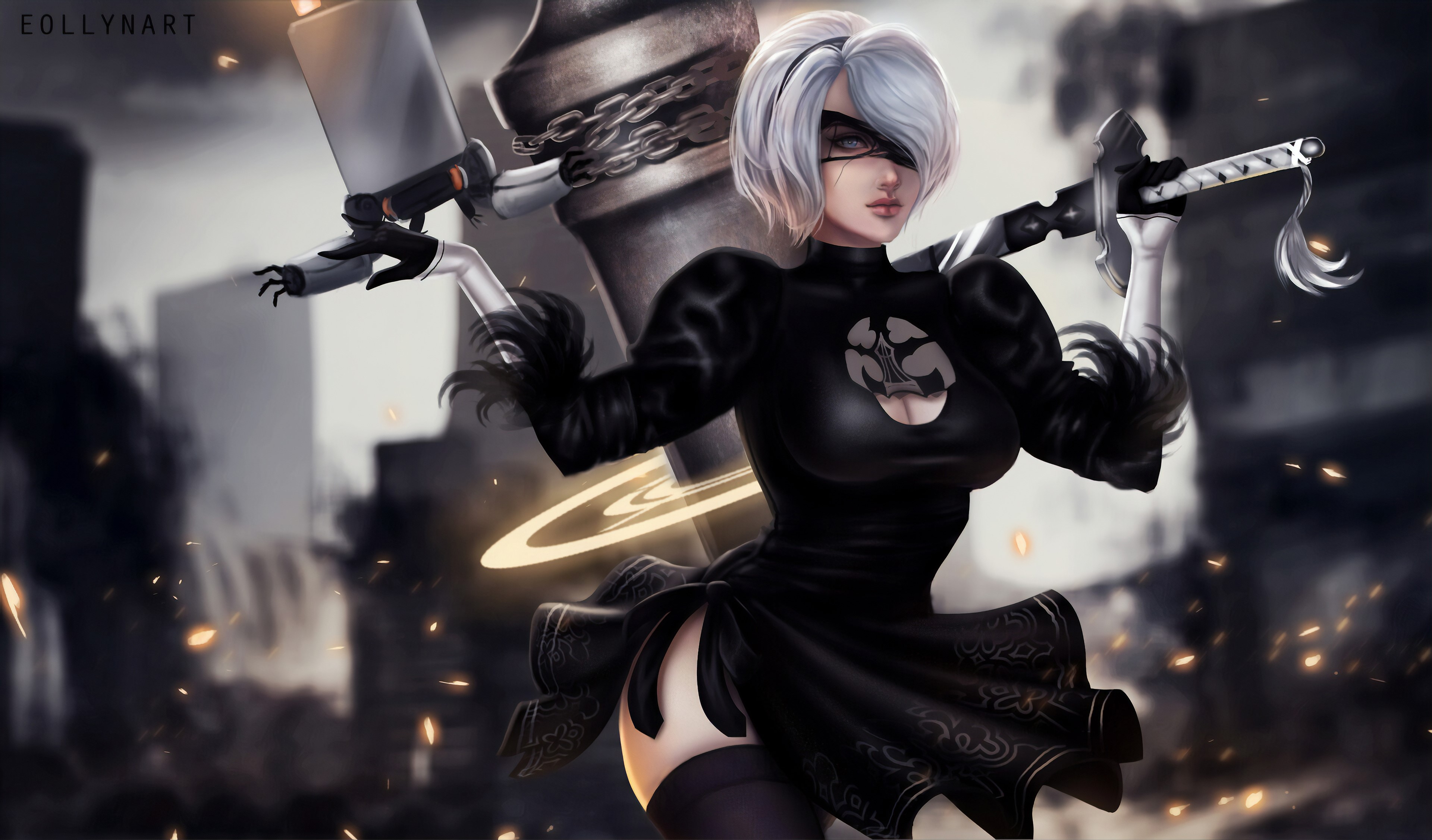 nier automata, games, hd, artist, artwork, digital art, artstation, 4k, HD Wallpaper