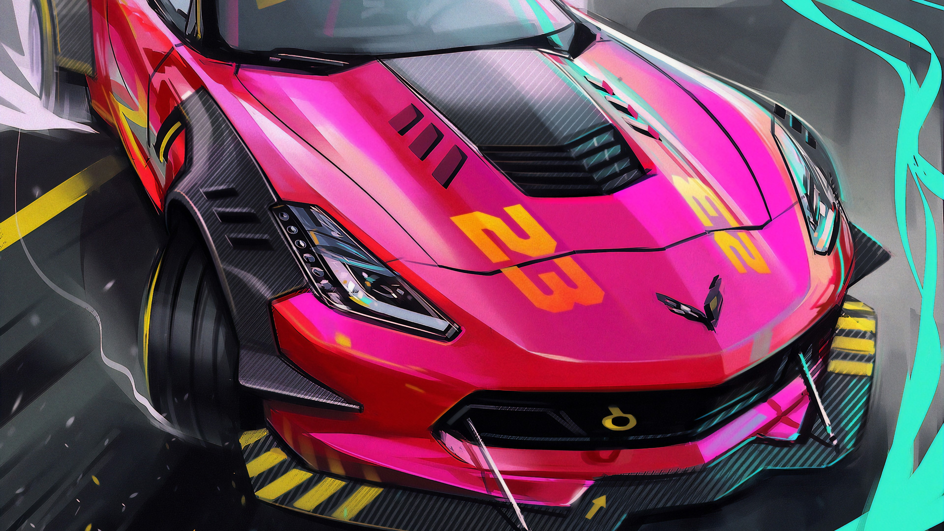 drifting cars, artist, artwork, digital art, hd, 4k, artstation, HD Wallpaper