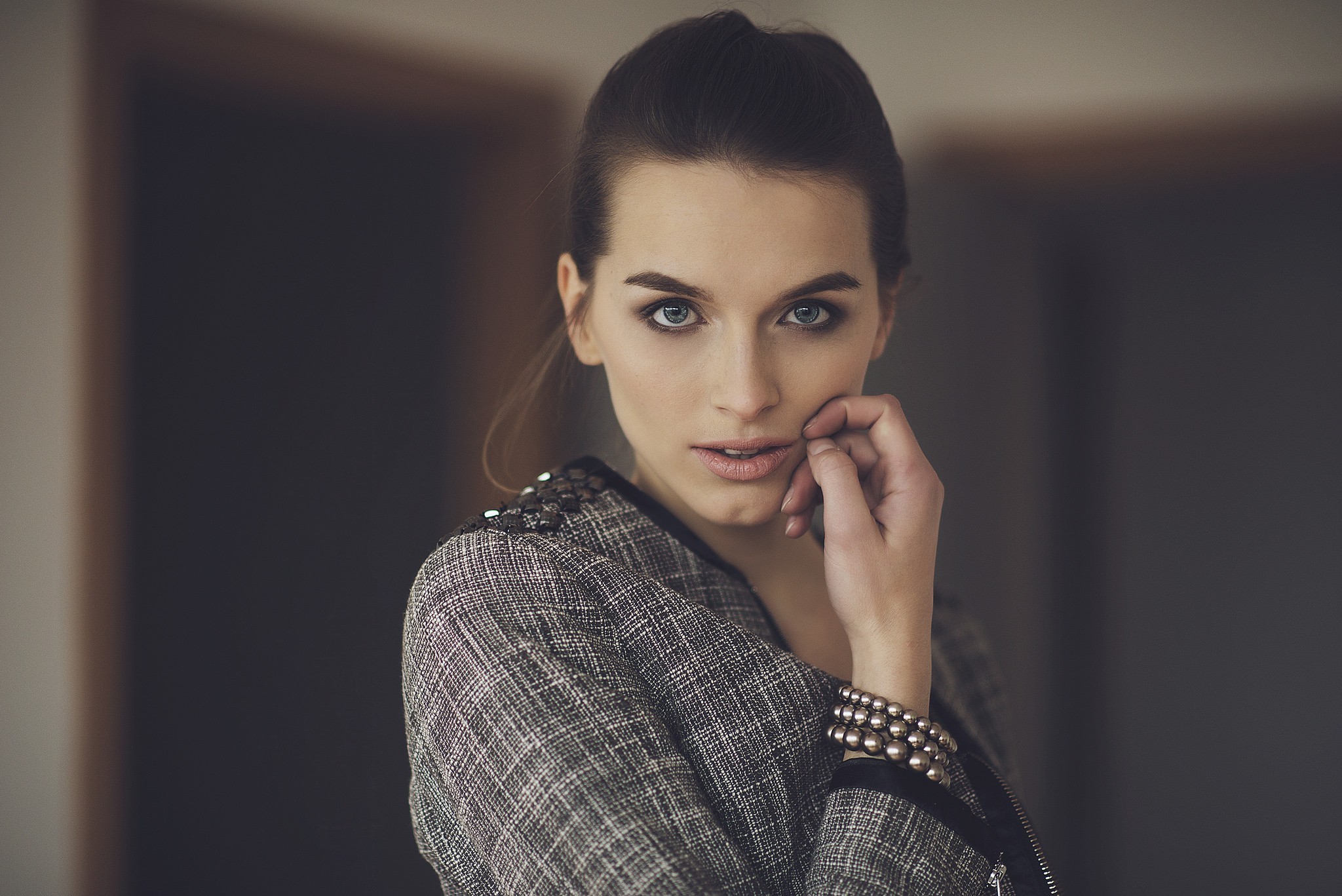 girls, blue eyes, model, hd, HD Wallpaper
