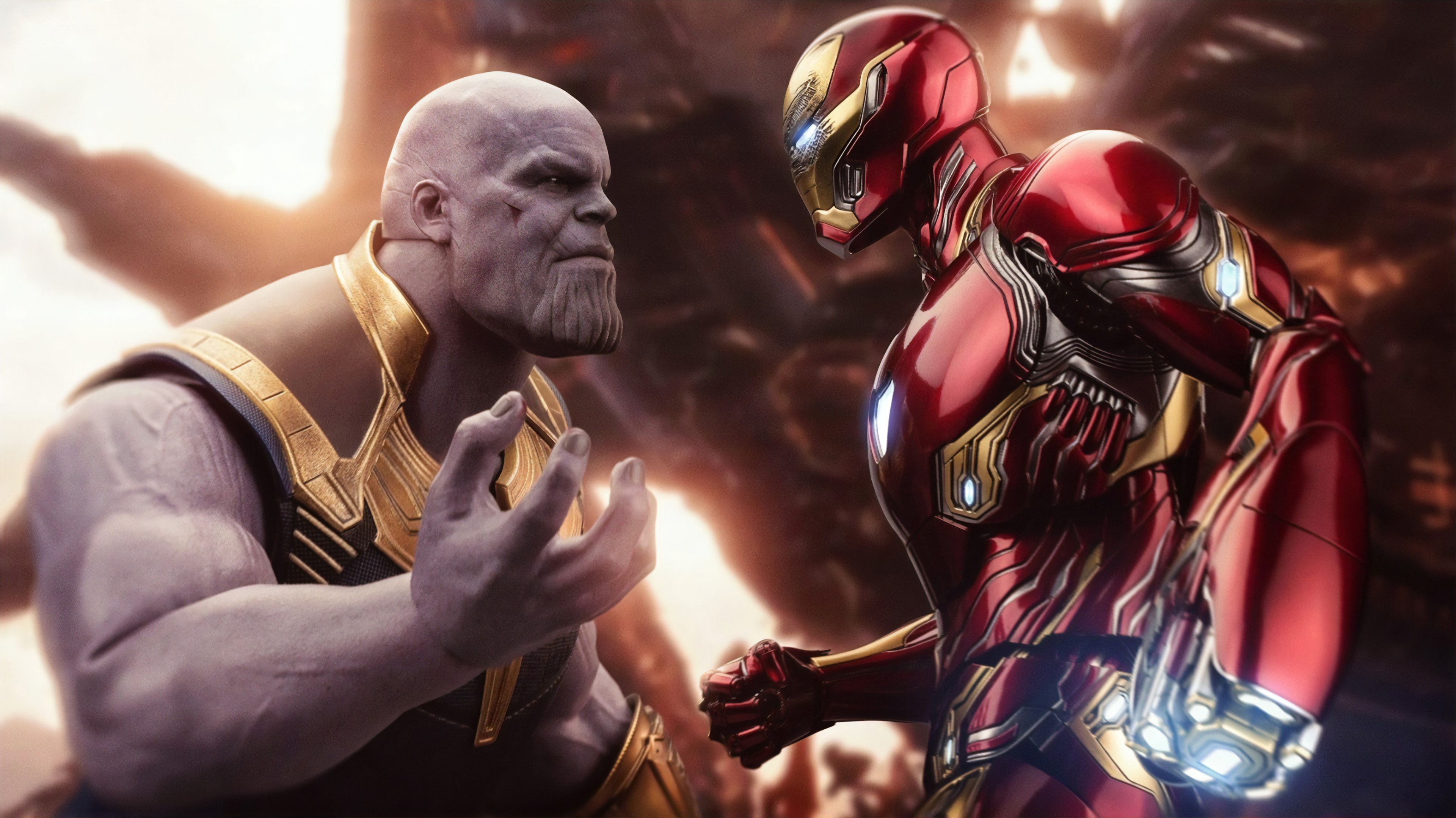 iron man, thanos, hd, 4k, superheroes, HD Wallpaper