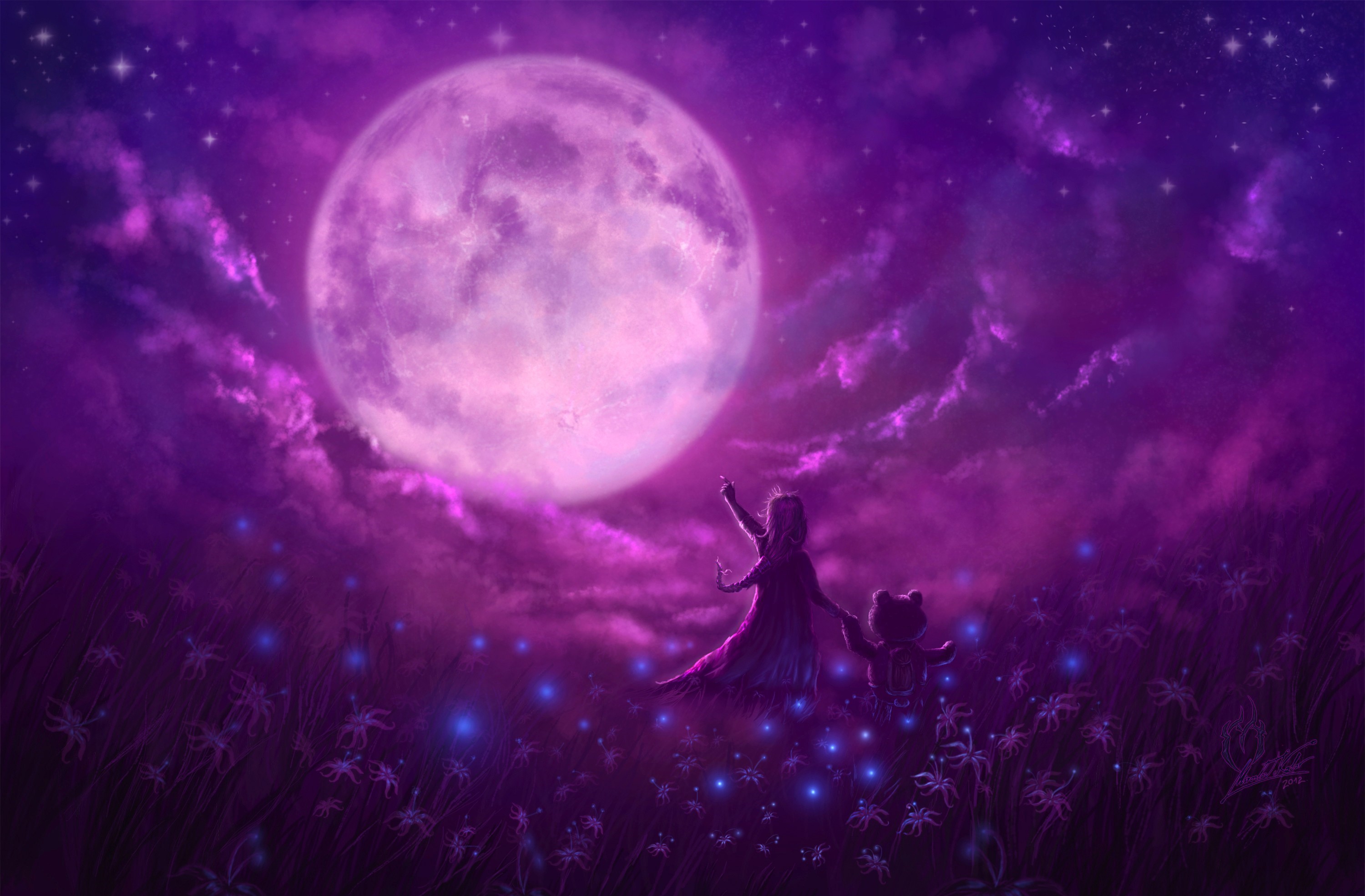 artist, artwork, digital art, hd, pink, HD Wallpaper