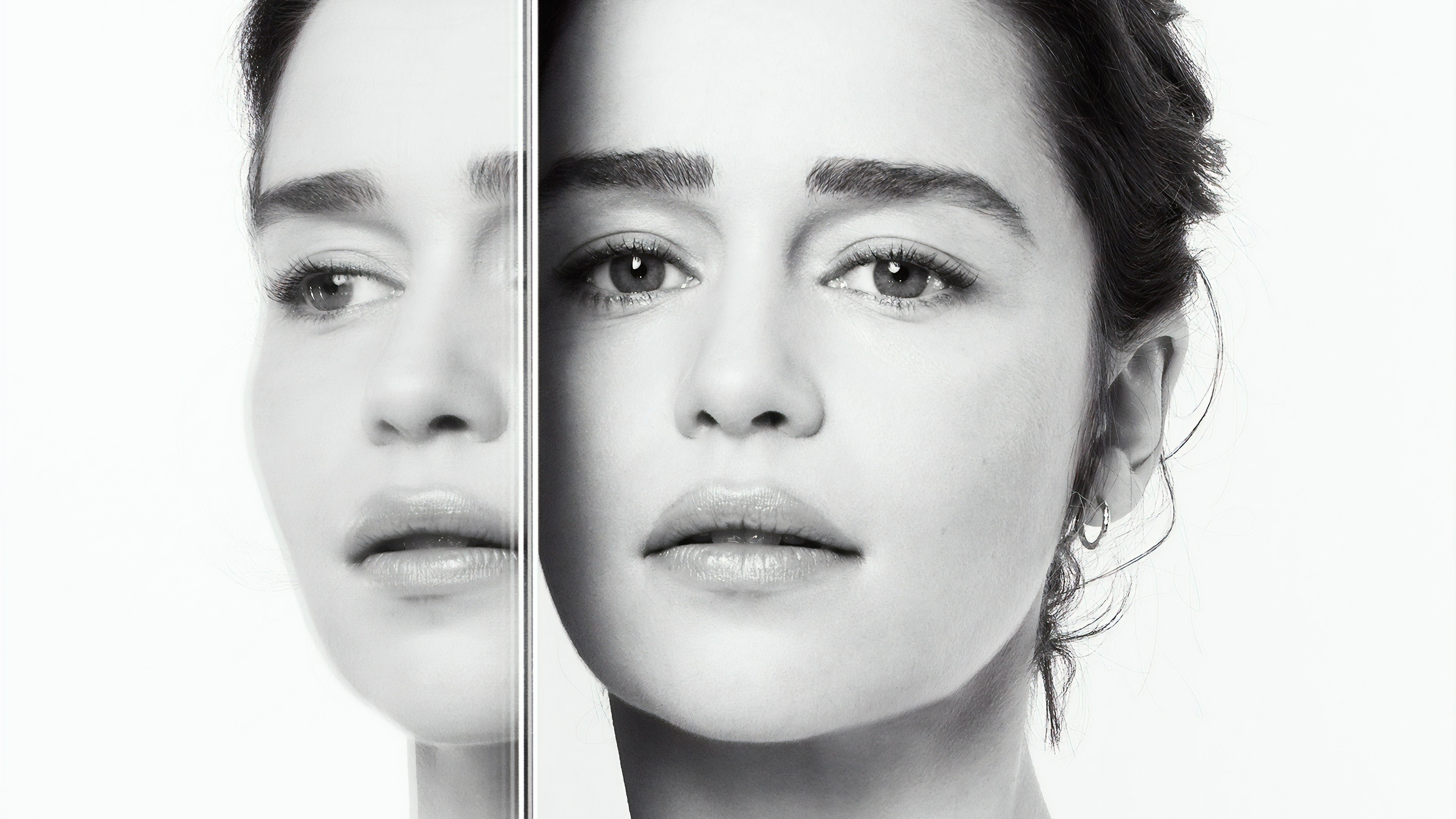 emilia clarke, celebrities, girls, hd, photoshoot, monochrome, black and white, 4k, HD Wallpaper