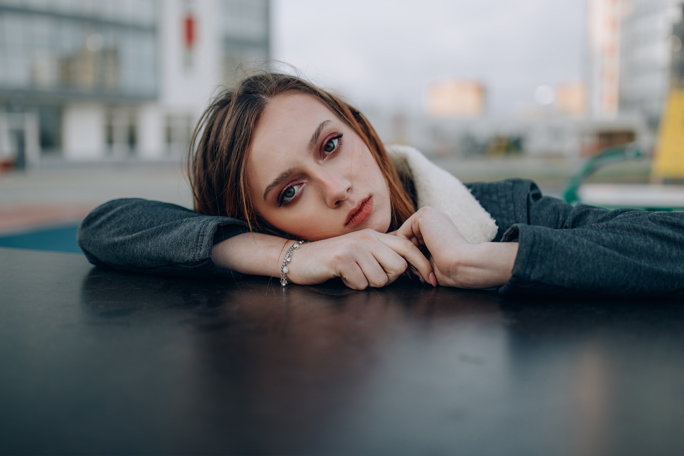 blue eyes, girls, model, hd, depth of field, HD Wallpaper