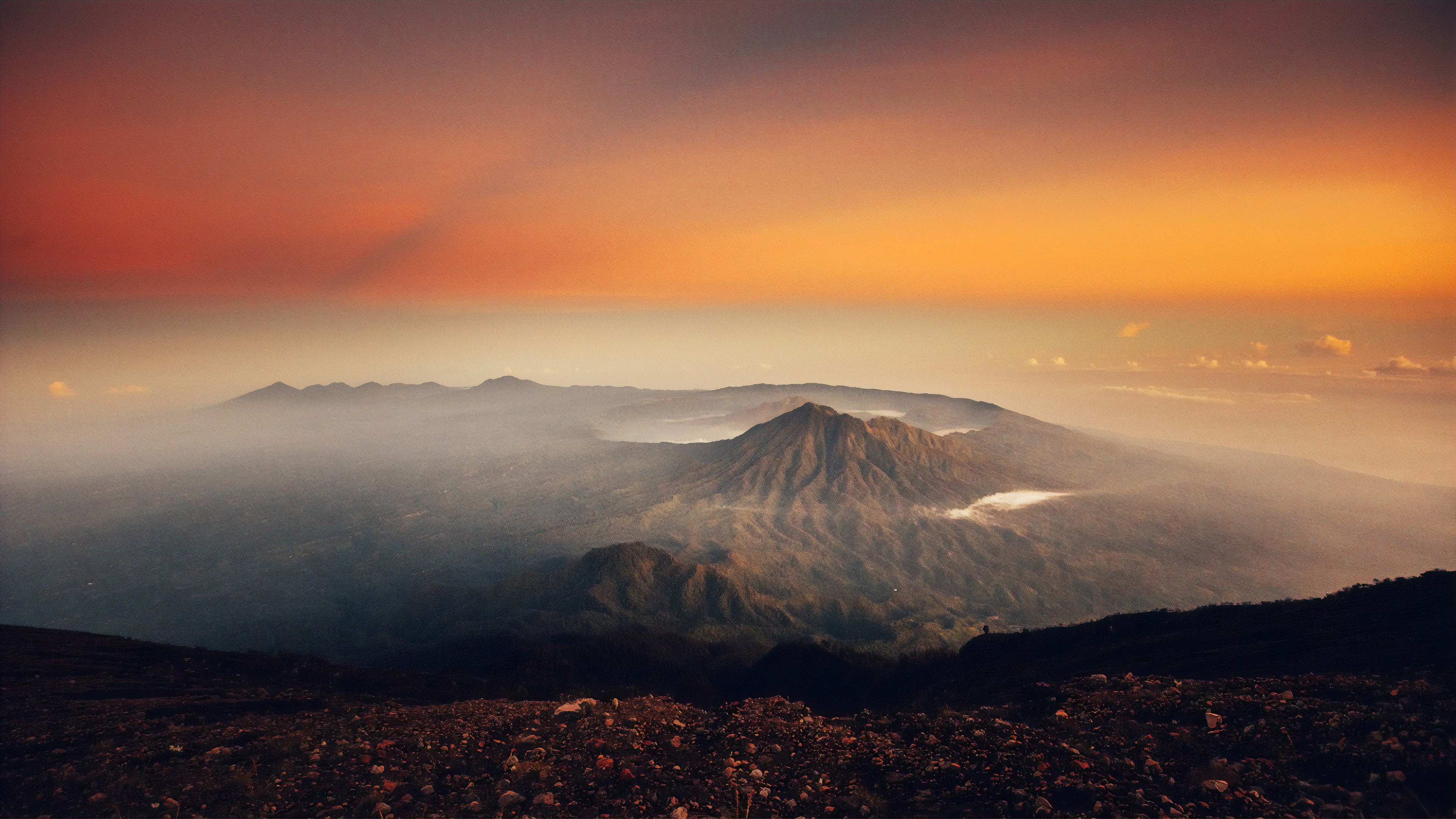 volcano, landscape, sunset, nature, hd, 4k, HD Wallpaper