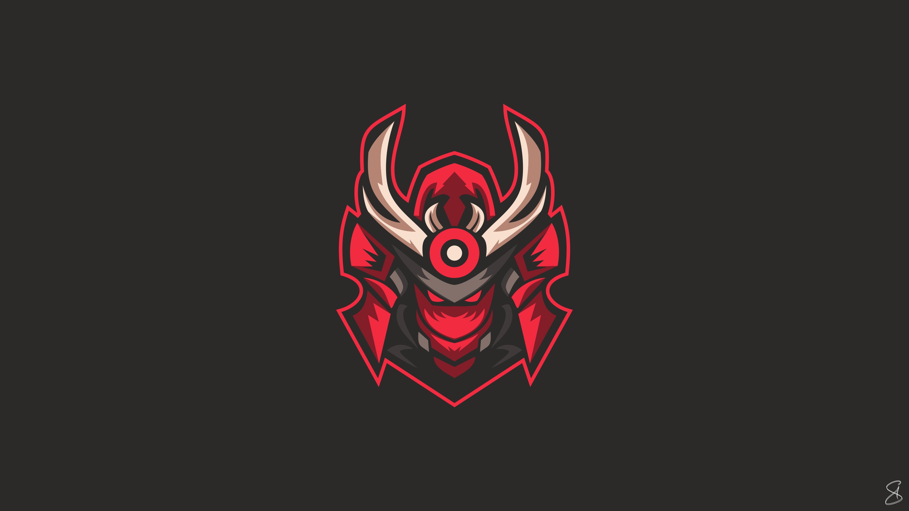 samurai, artist, artwork, digital art, hd, 4k, logo, HD Wallpaper
