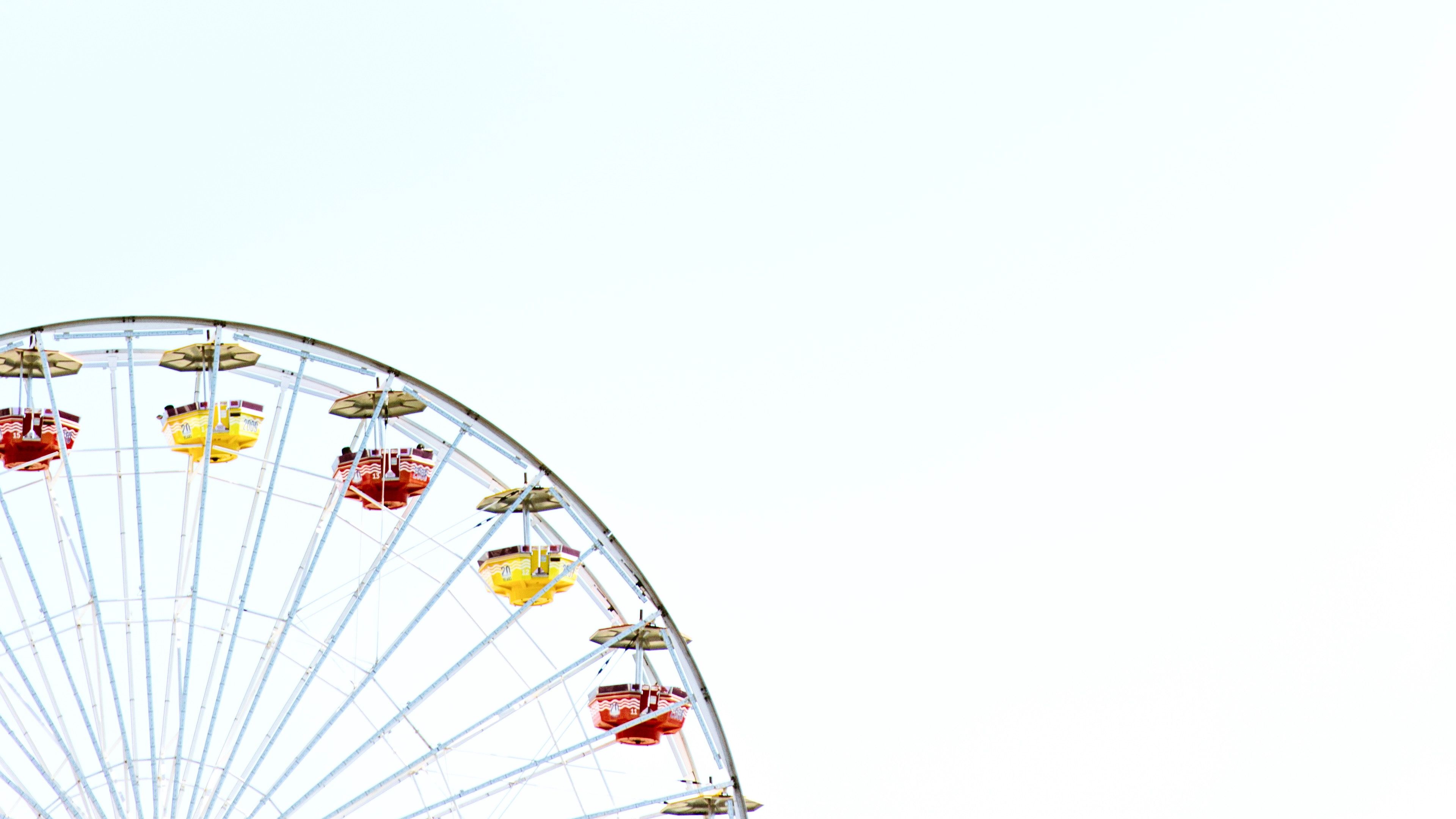 ferris wheel, construction, sky, minimalism, 4k, HD Wallpaper