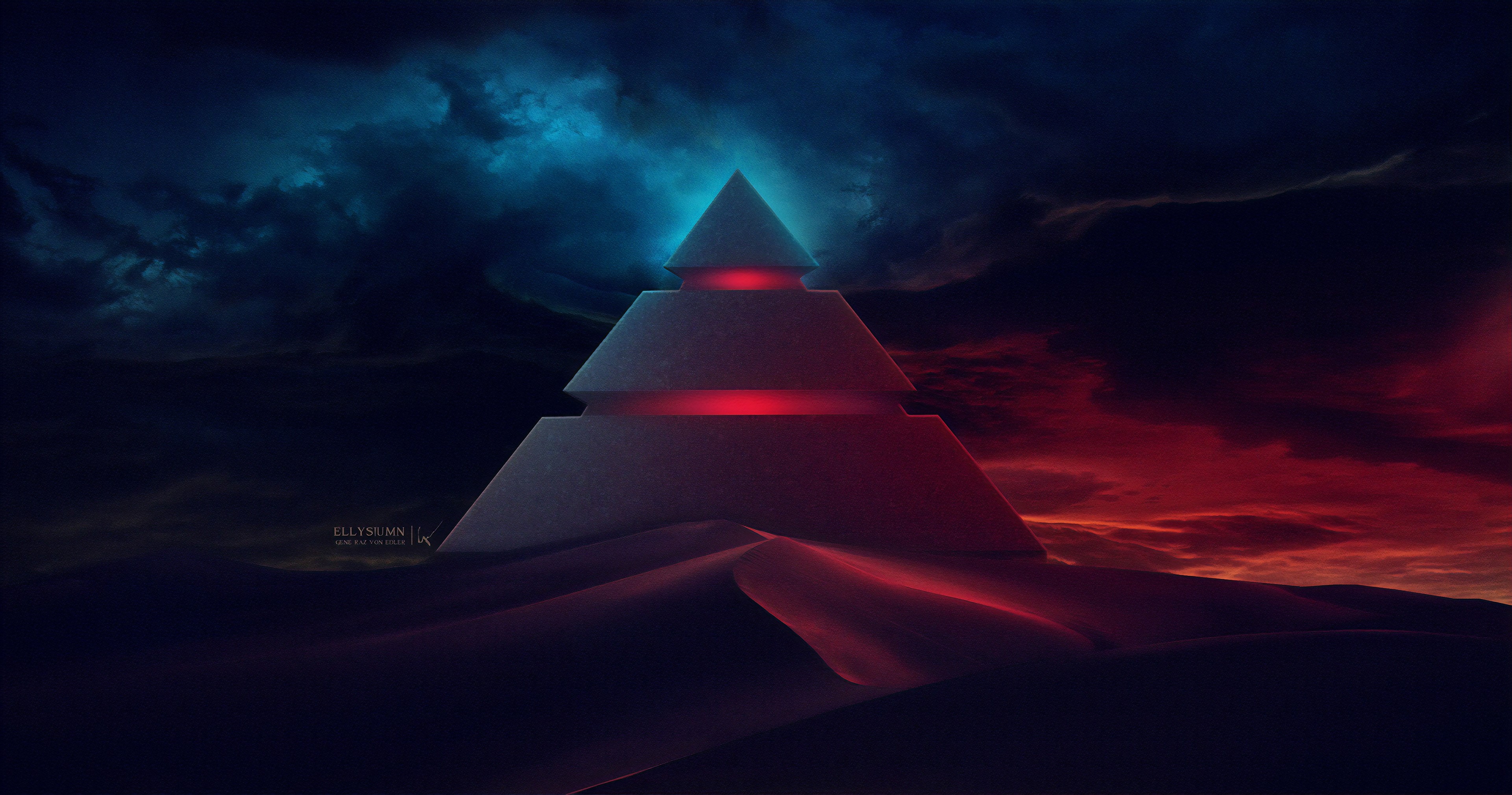 pyramid, artist, artwork, digital art, hd, 4k, artstation, HD Wallpaper