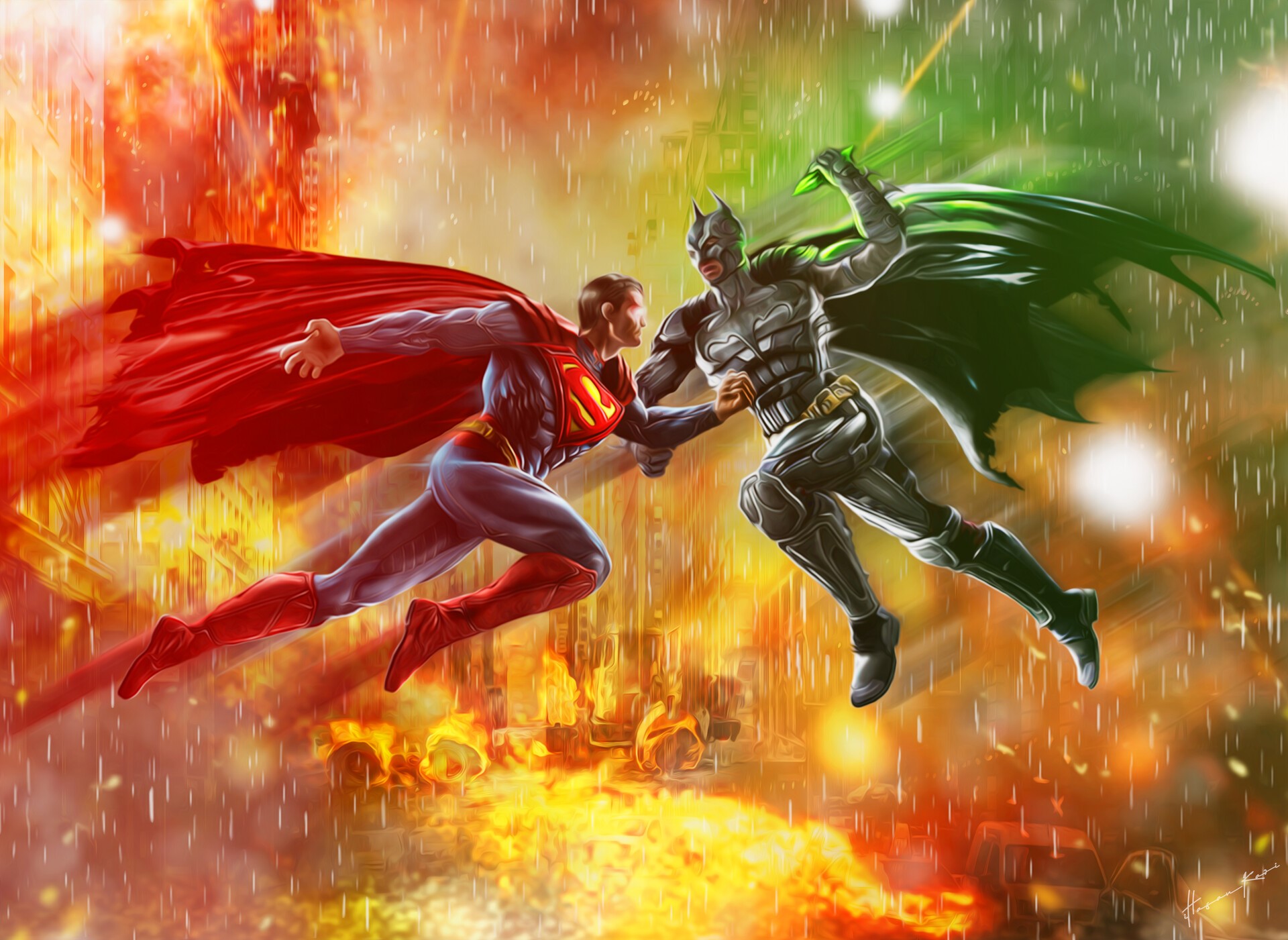 batman, superman, hd, superheroes, artwork, digital art, artstation, HD Wallpaper