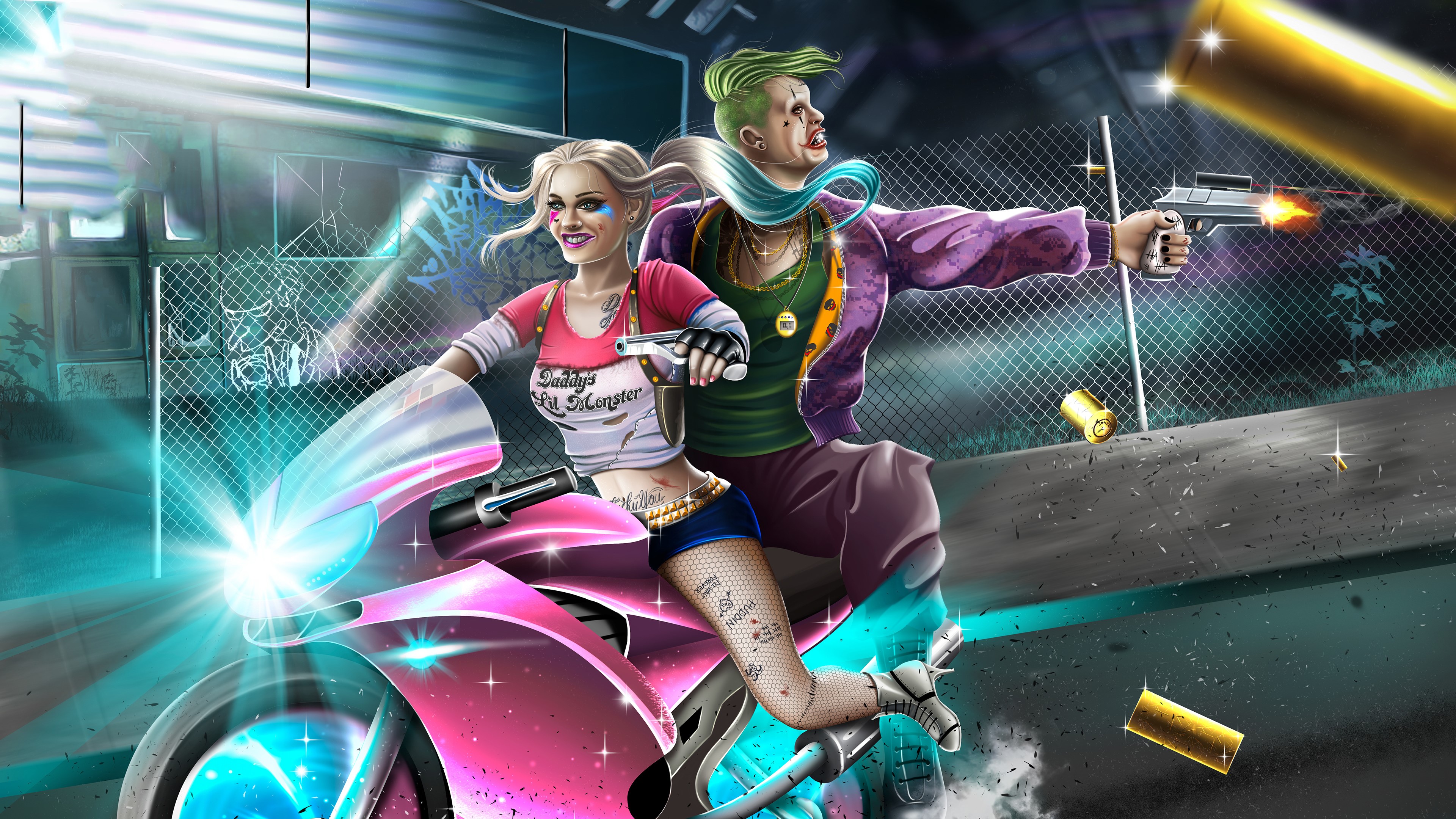 harley quinn, joker, supervillain, 4k, hd, behance, artwork, digital art, HD Wallpaper