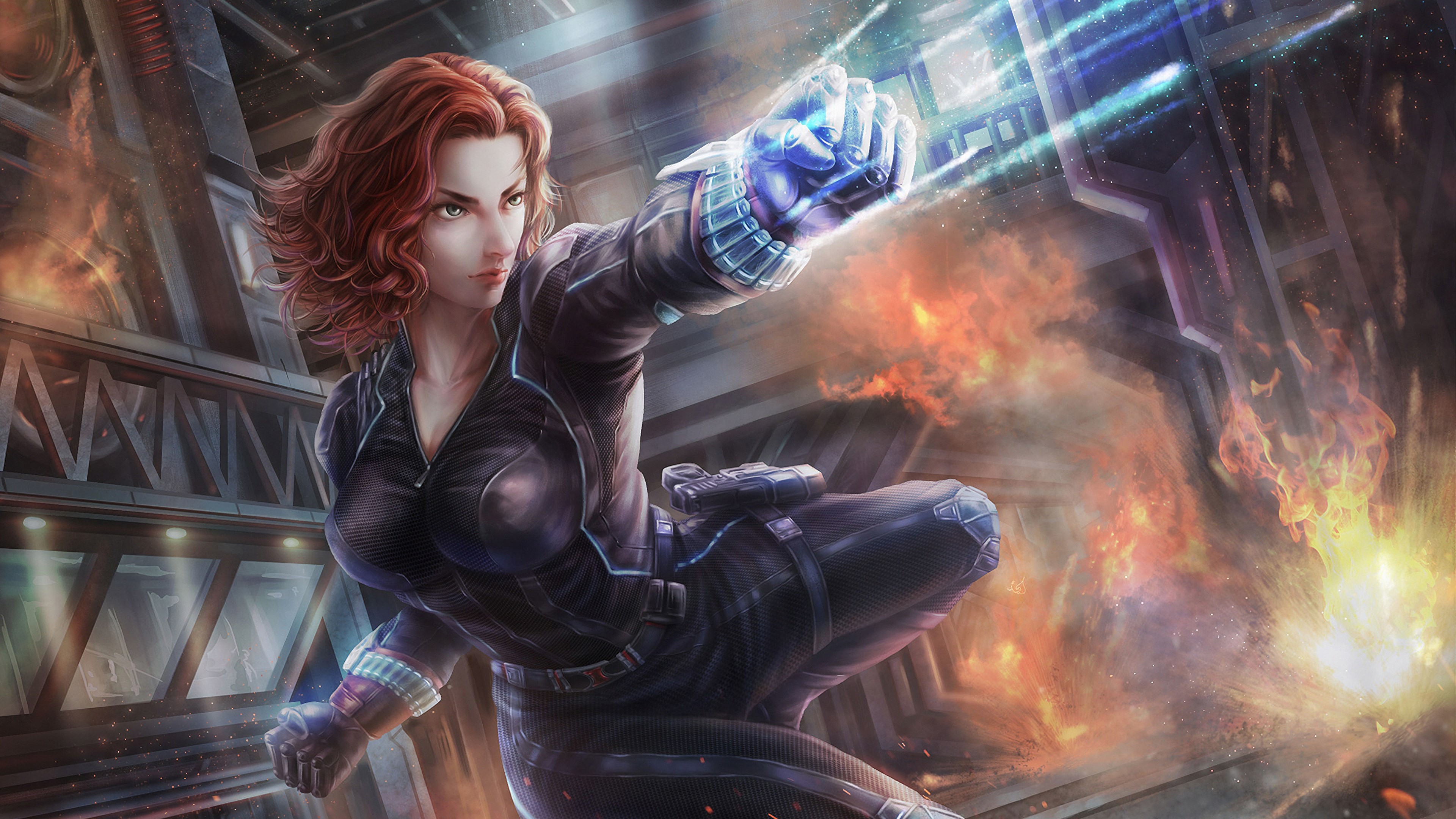 black widow, hd, 4k, superheroes, artwork, HD Wallpaper