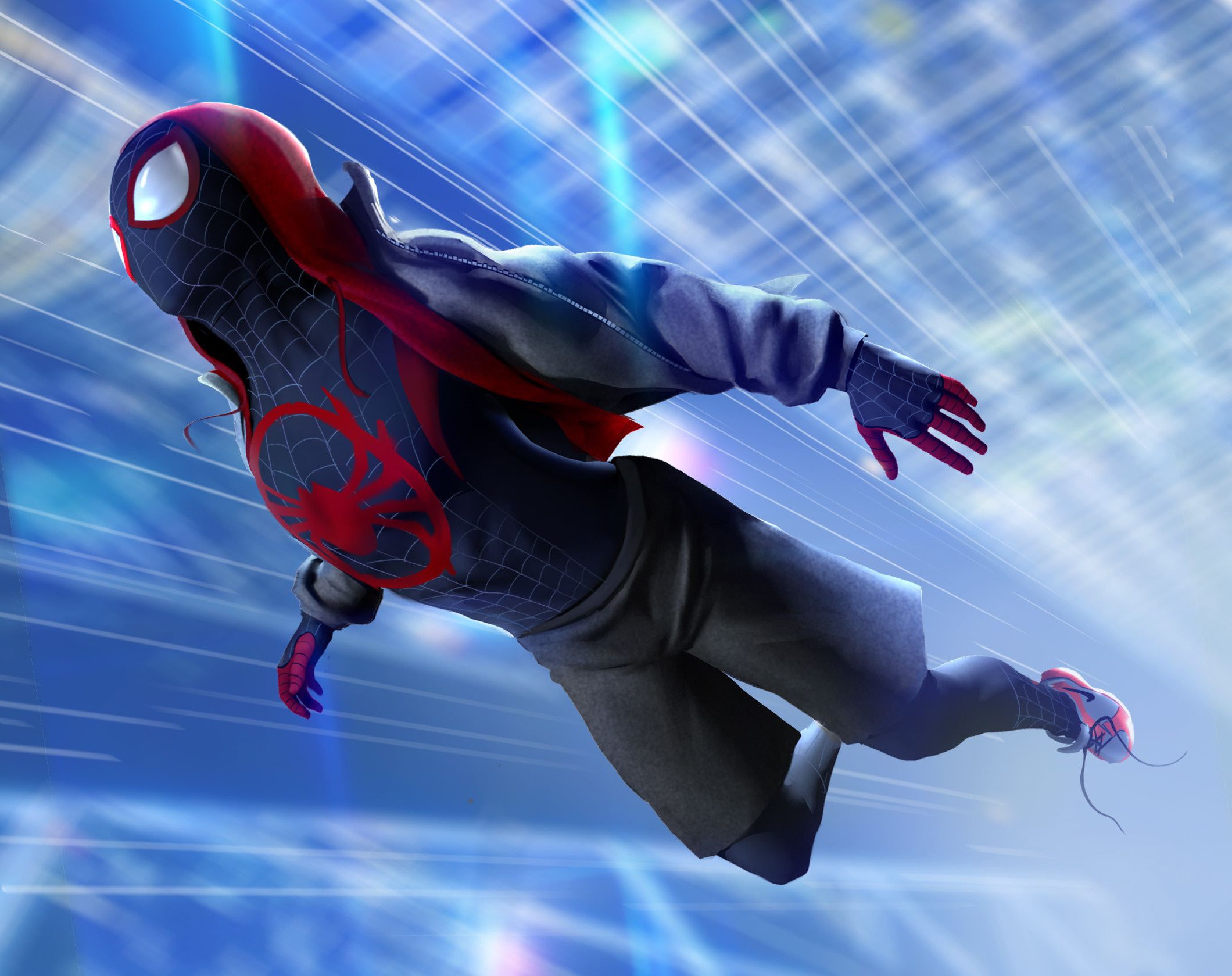 spiderman into the spider verse, spiderman, hd, superheroes, artwork, artist, digital art, HD Wallpaper