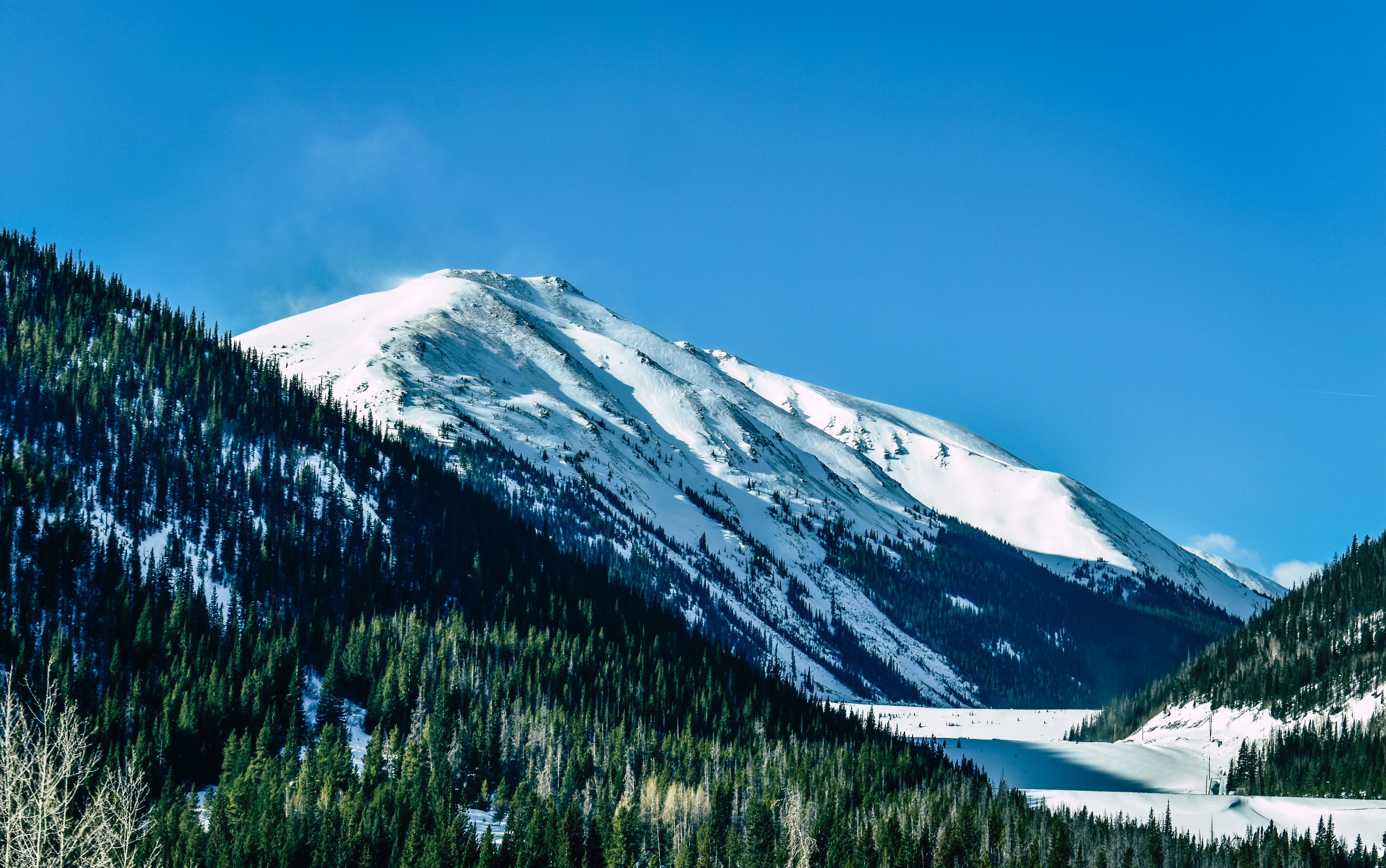 mountains, snow, nature, hd, 4k, 5k, HD Wallpaper
