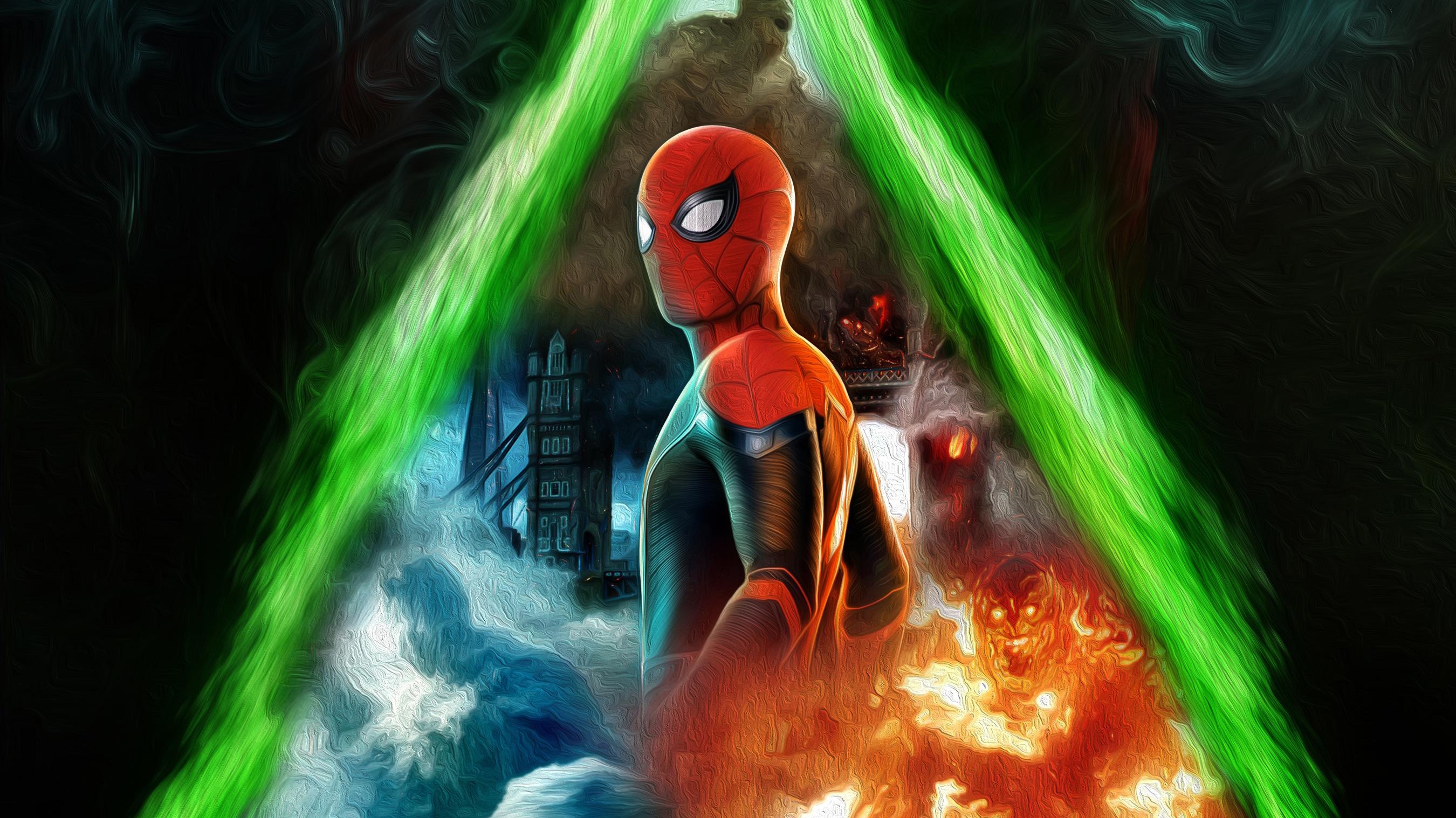 spiderman far from home, movies, 2019 movies, hd, artist, artwork, digital art, superheroes, HD Wallpaper