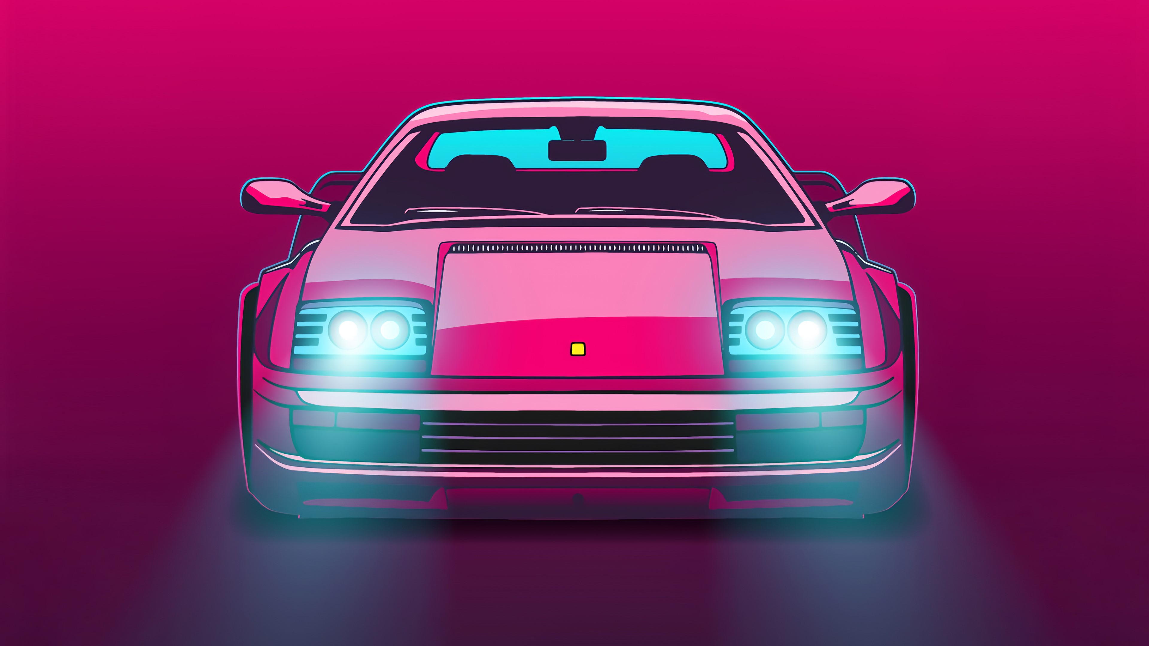 ferrari, minimalism, minimalist, artist, artwork, digital art, hd, 4k, retro, HD Wallpaper