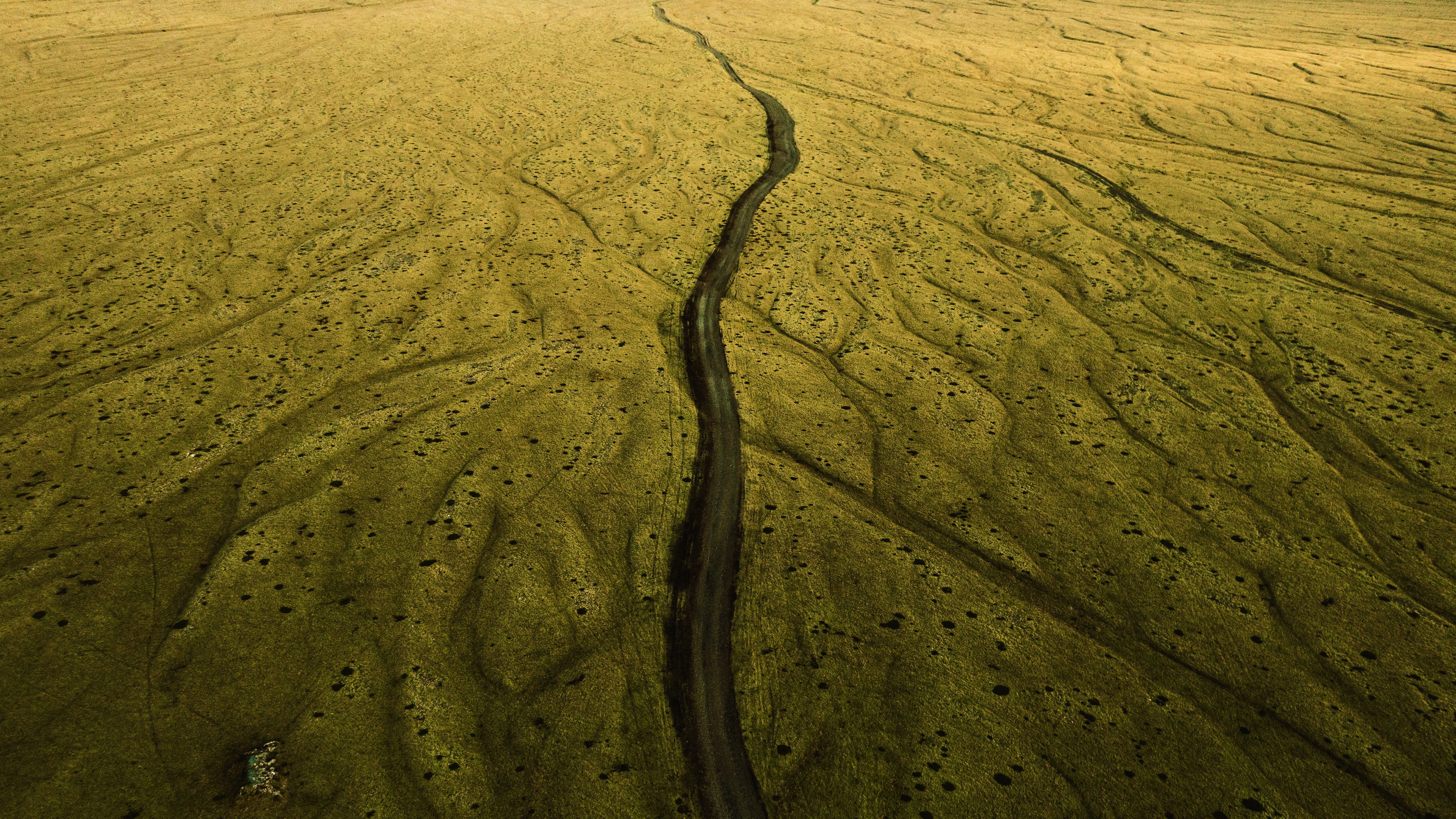 road, relief, aerial view, land, 4k, HD Wallpaper
