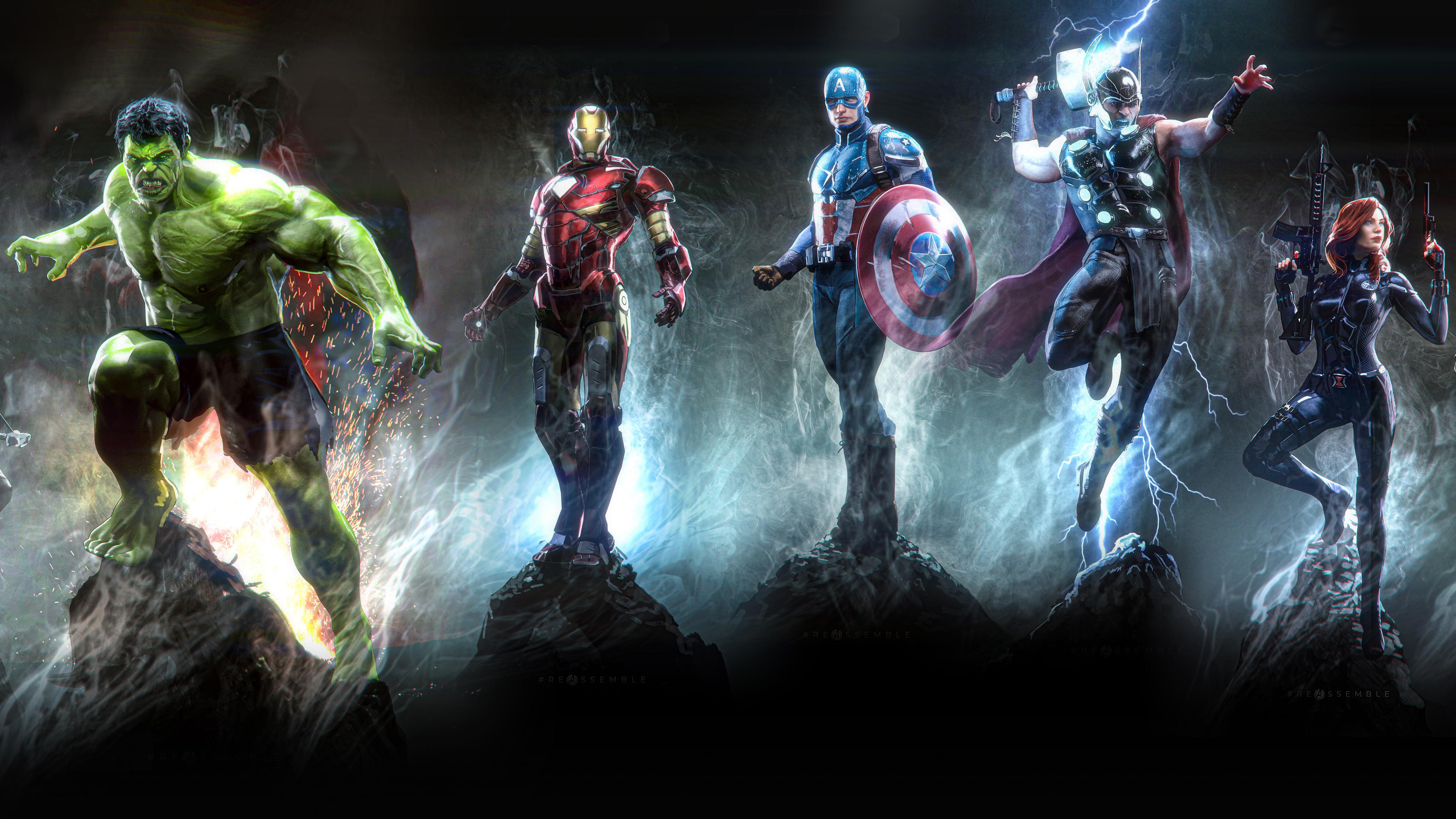 avengers, superheroes, hd, 4k, artwork, digital art, HD Wallpaper