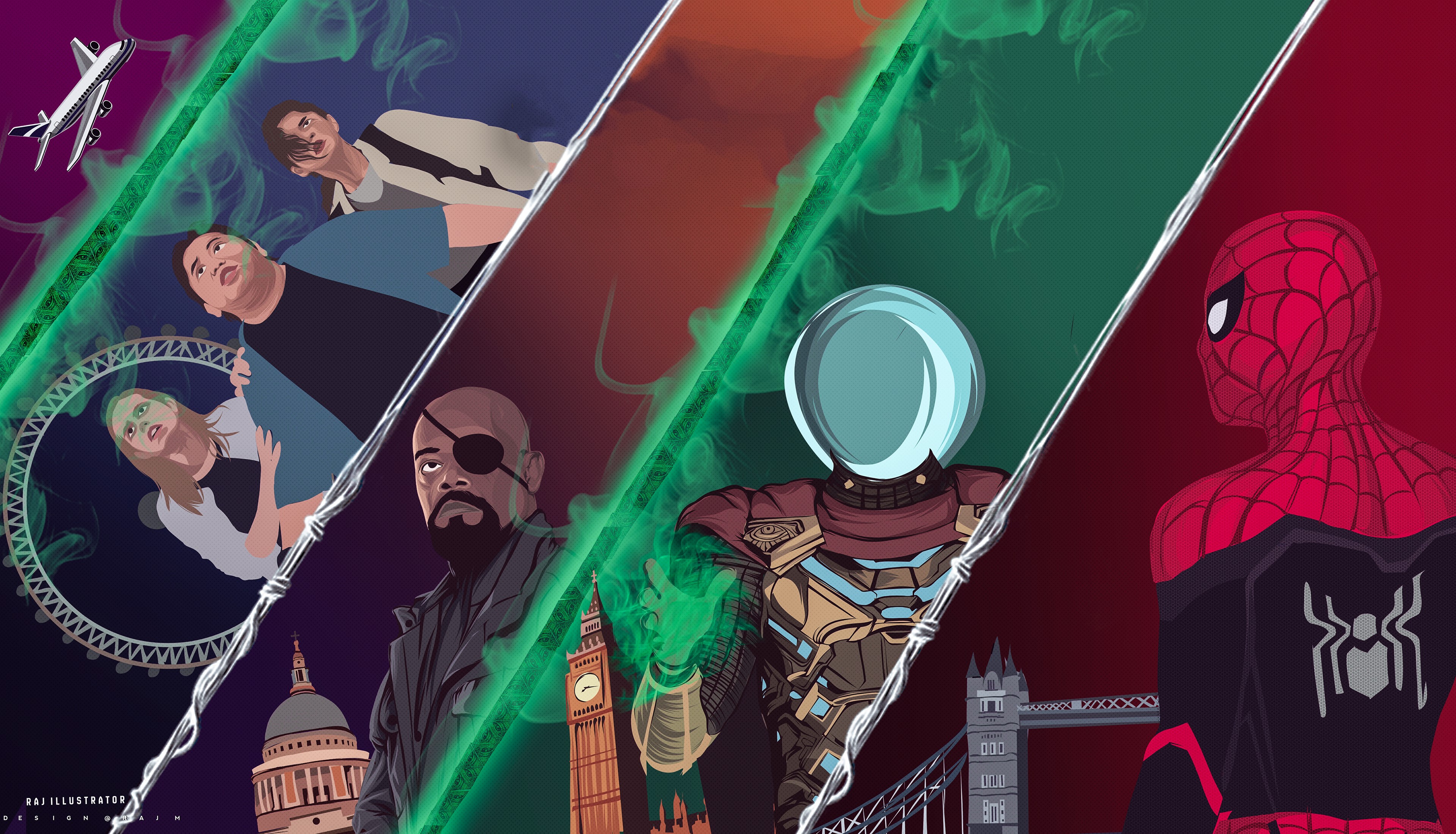 spiderman far from home, 4k, spiderman, hd, superheroes, artwork, digital art, behance, HD Wallpaper