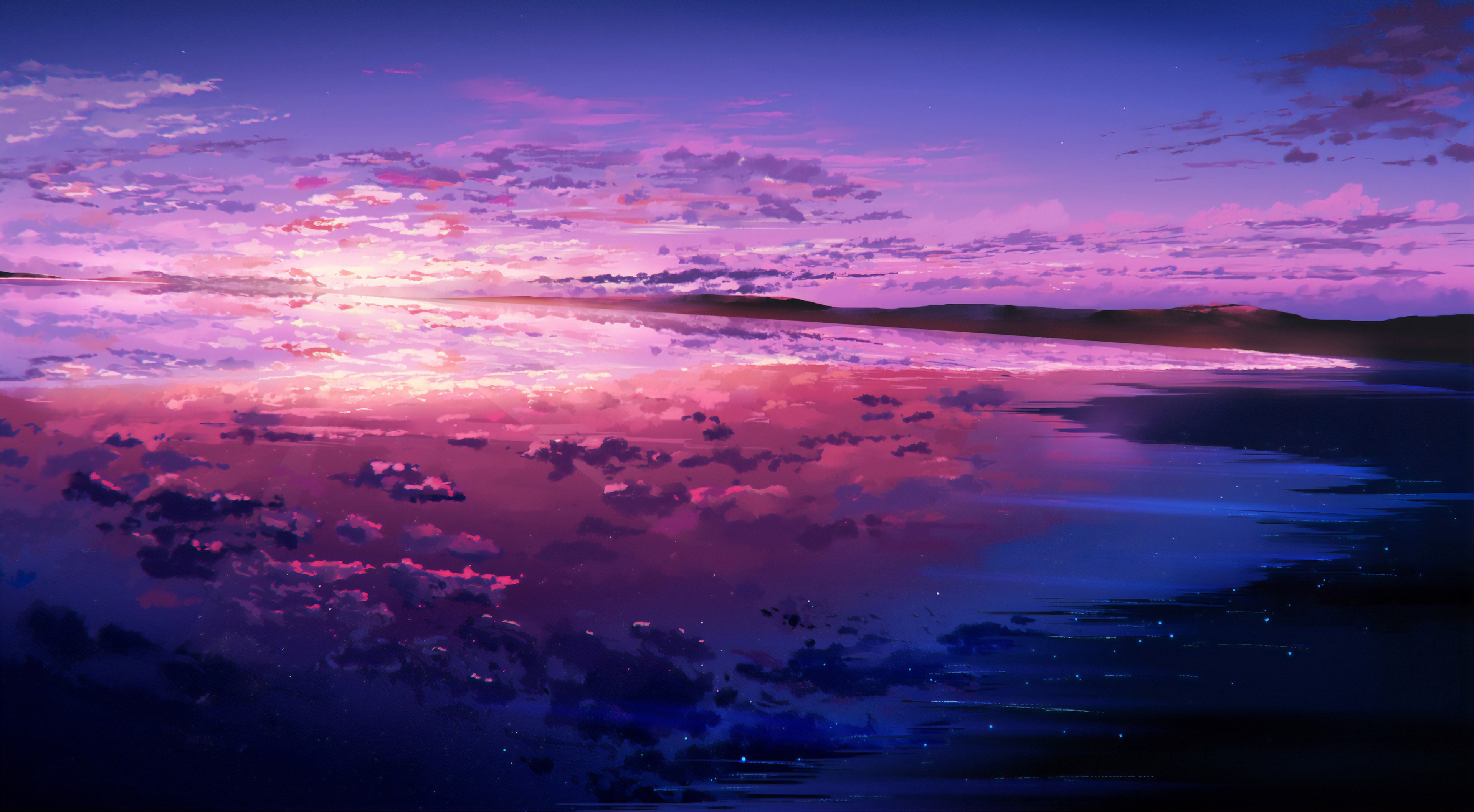 sea, sky, clouds, illustration, artist, artwork, digital art, hd, 4k, HD Wallpaper