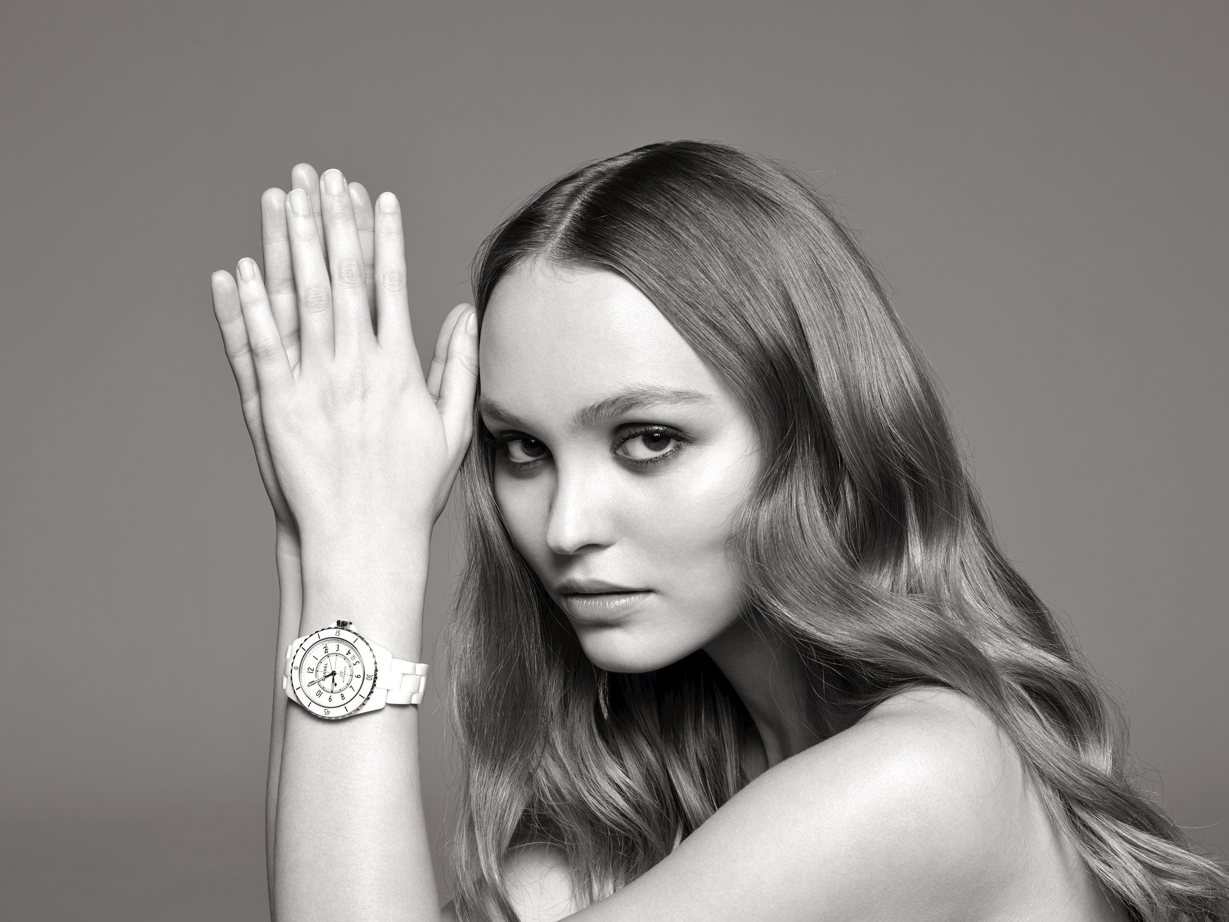 lily rose depp, celebrities, girls, hd, actress, photoshoot, monochrome, black and white, HD Wallpaper
