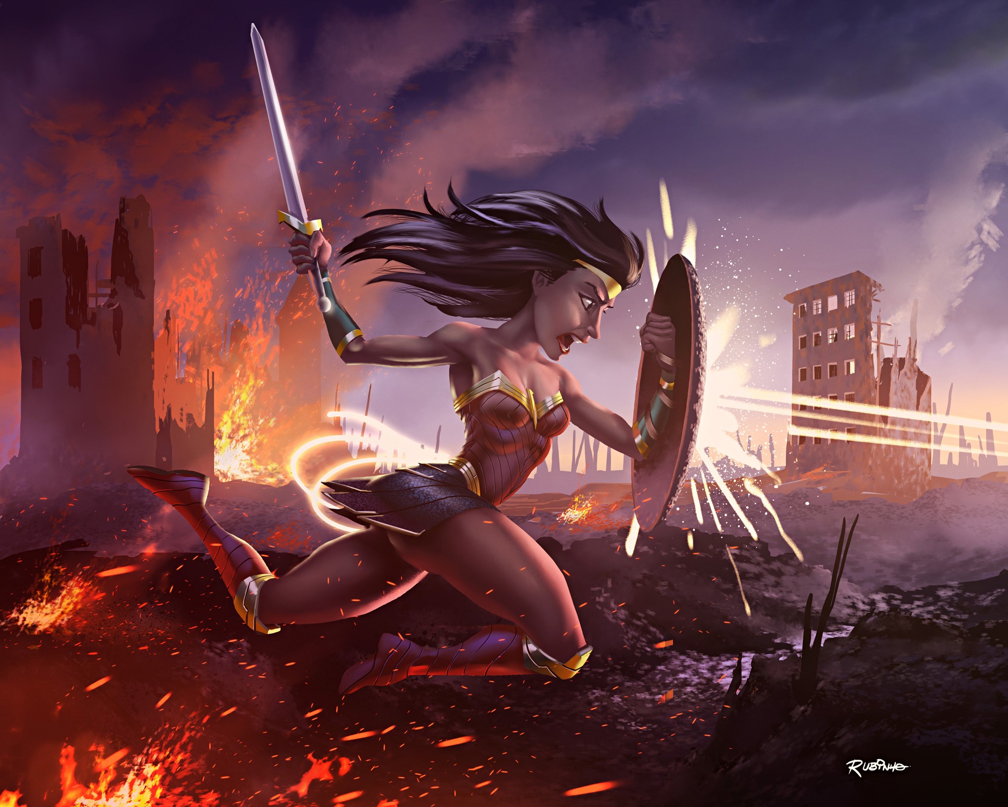 wonder woman, hd, superheroes, artist, artwork, digital art, behance, HD Wallpaper