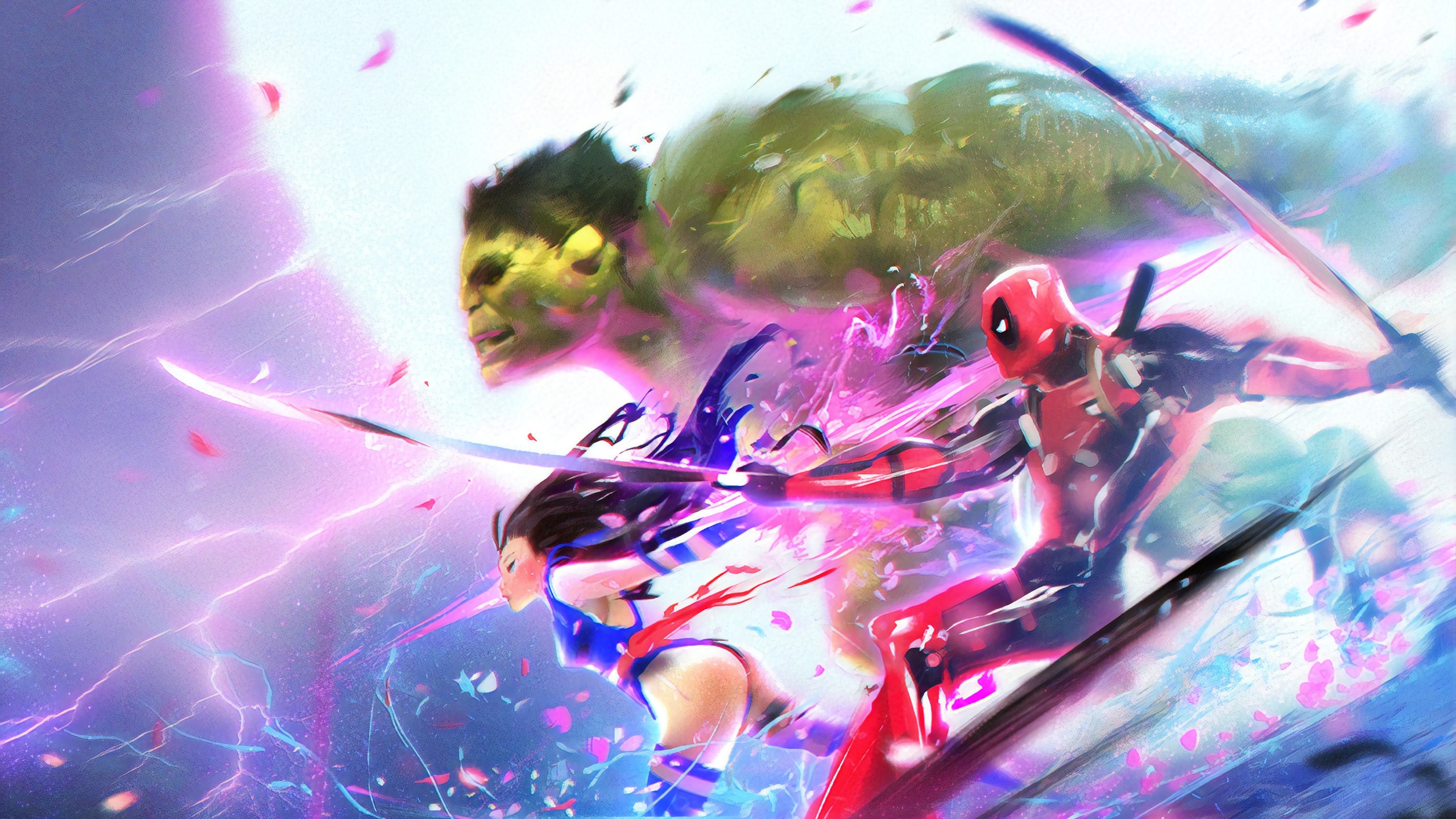 deadpool, hulk, superheroes, artist, artwork, digital art, hd, artstation, HD Wallpaper