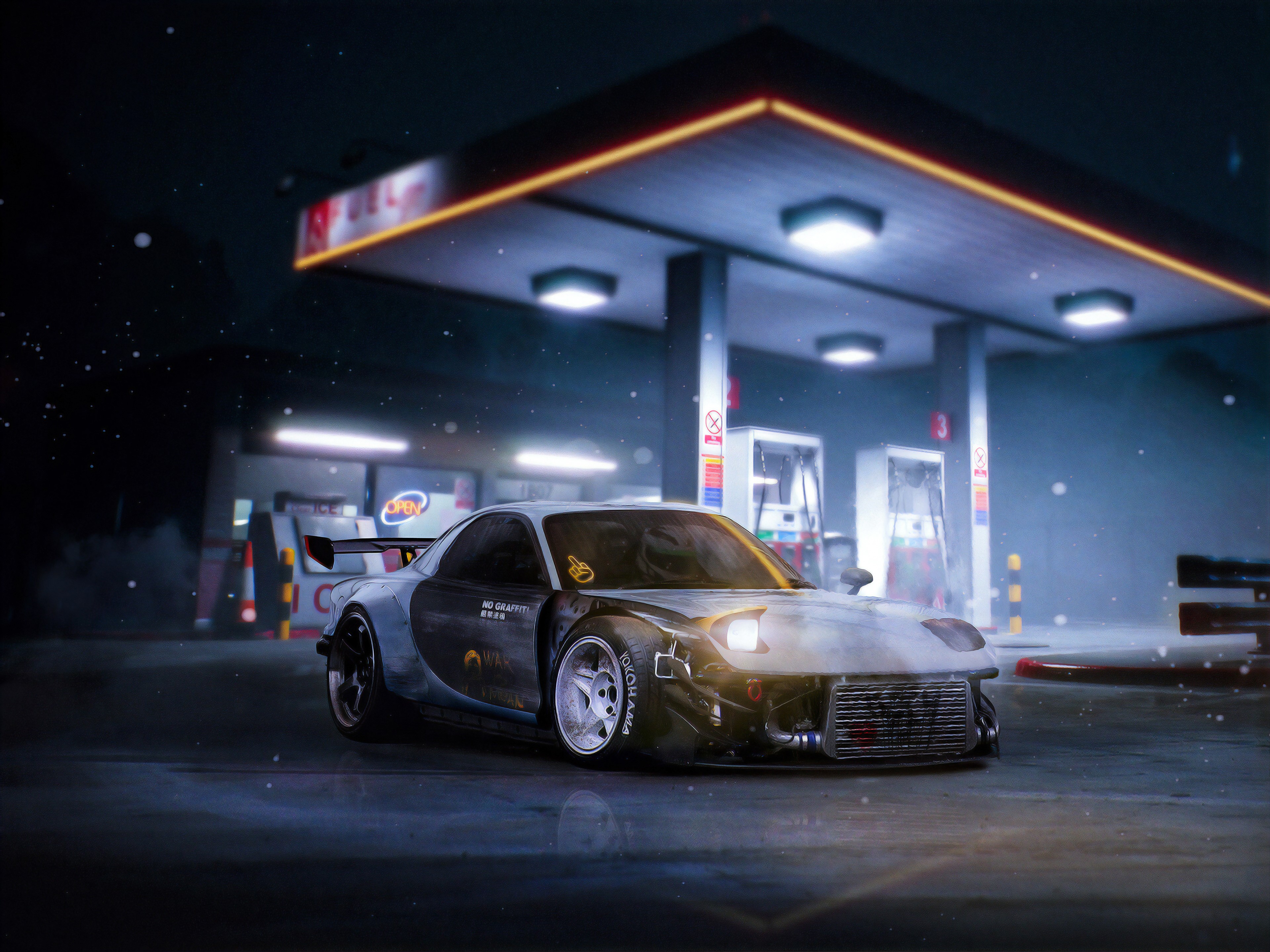 mazda rx7, mazda, cars, artist, artwork, digital art, hd, 4k, artstation, HD Wallpaper