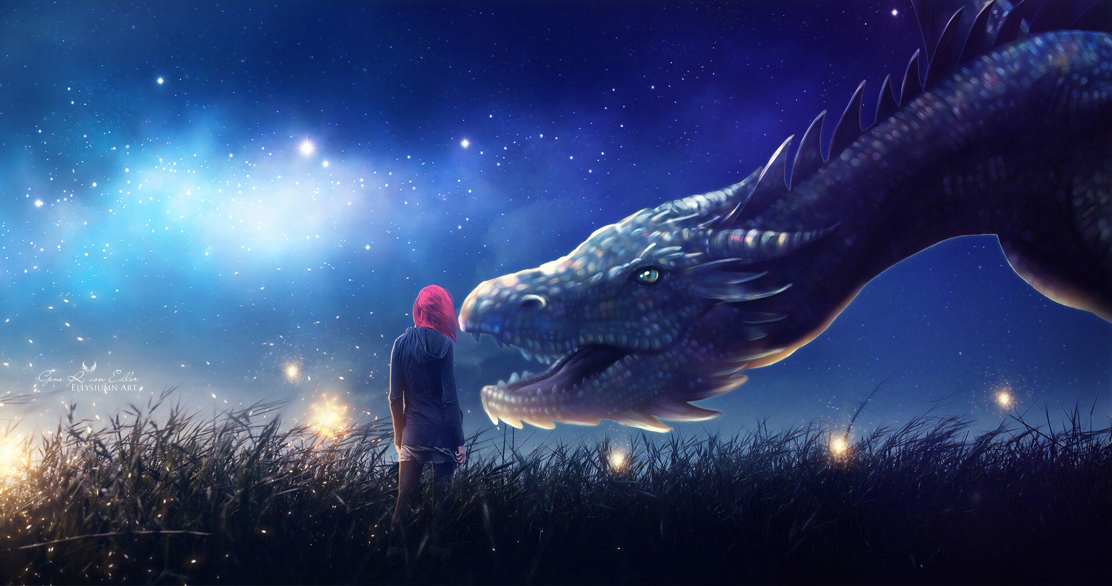 dragon, artist, artwork, digital art, hd, 4k, deviantart, HD Wallpaper