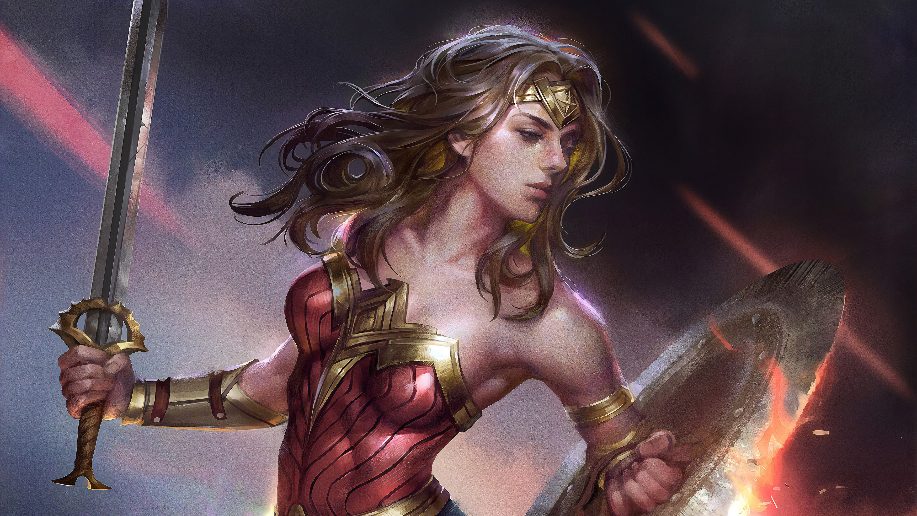 wonder woman, hd, 4k, superheroes, artist, artwork, deviantart, HD Wallpaper
