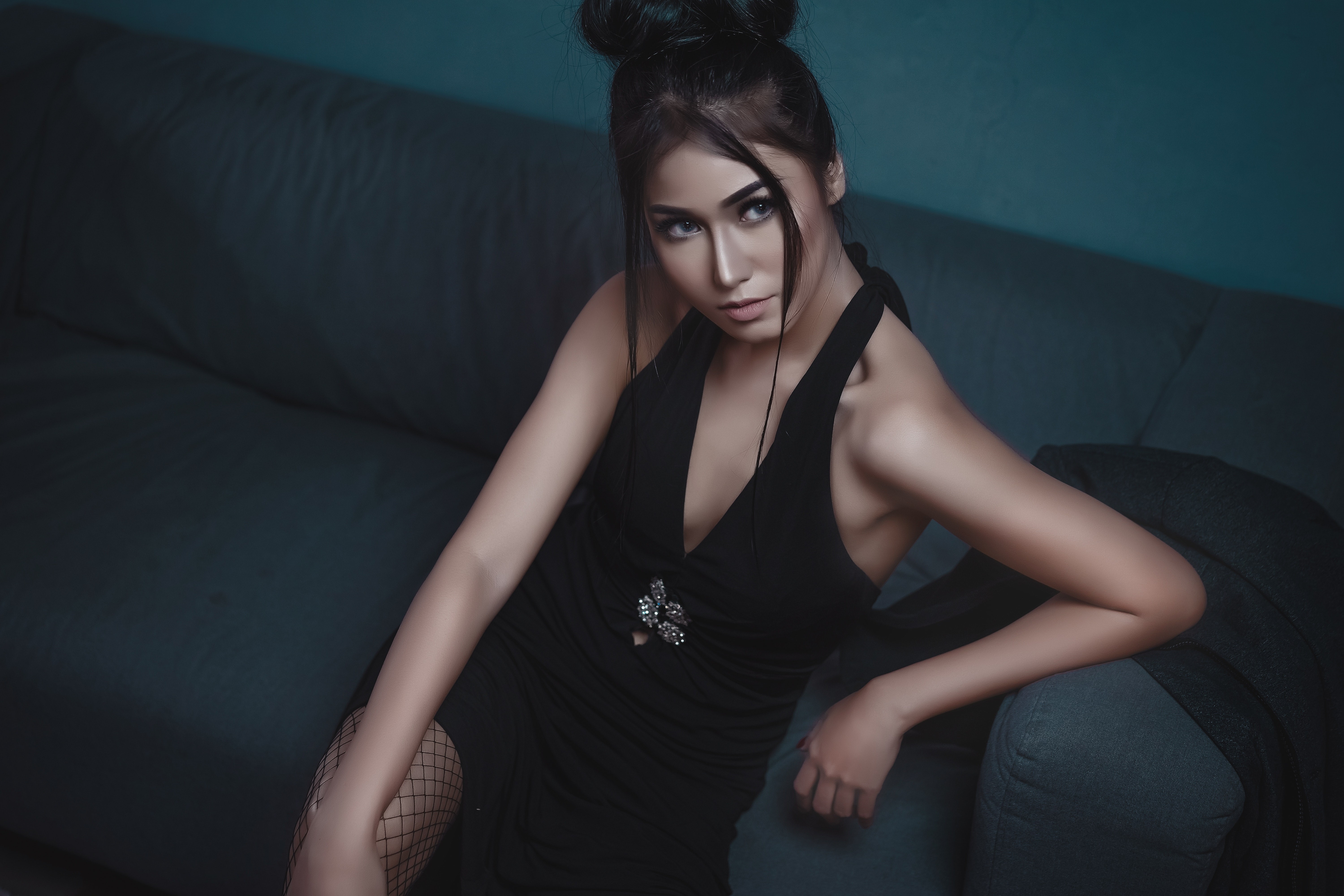girls, model, hd, 4k, 5k, black dress, HD Wallpaper