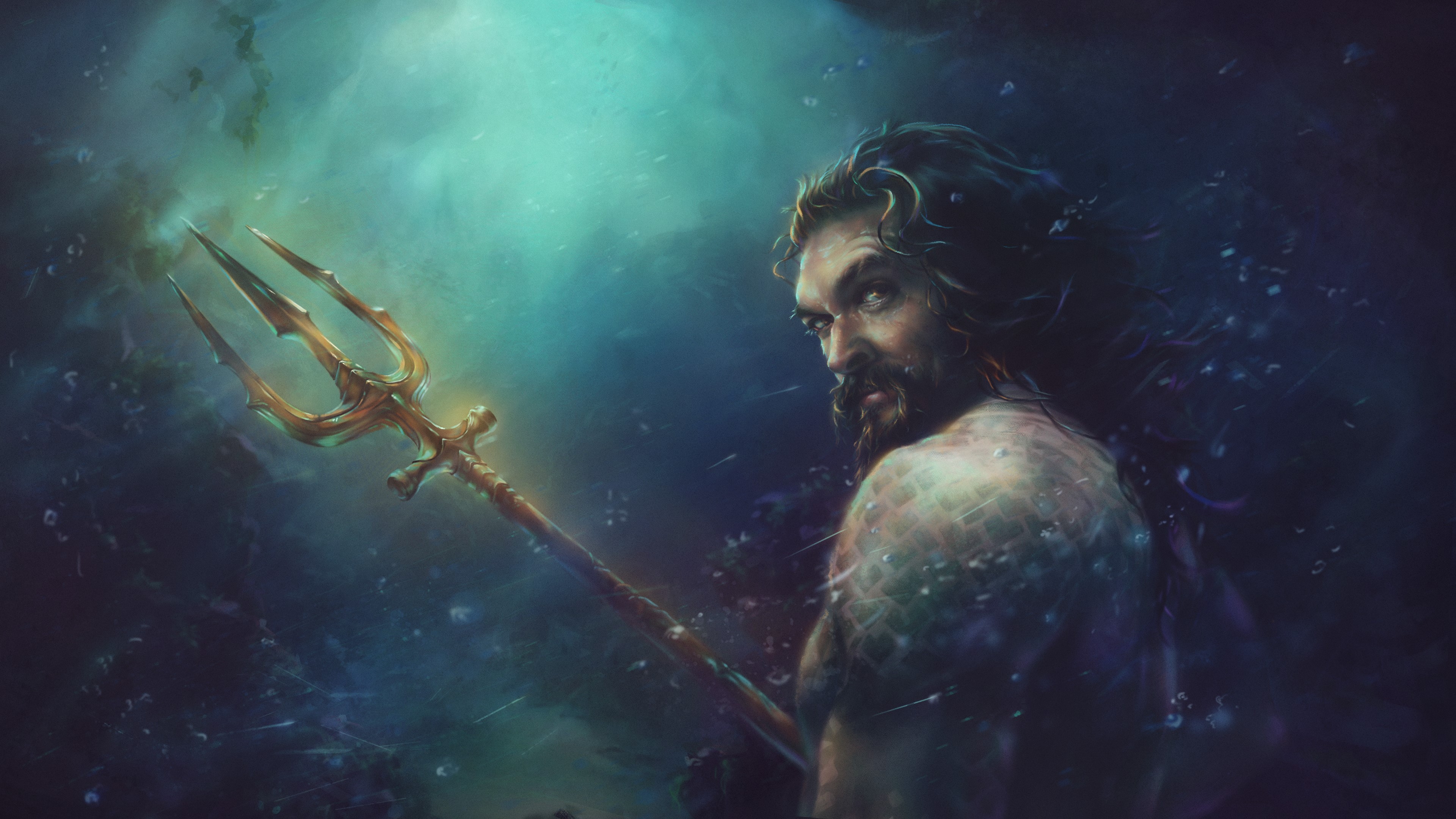 aquaman, hd, 4k, superheroes, artwork, behance, digital art, HD Wallpaper