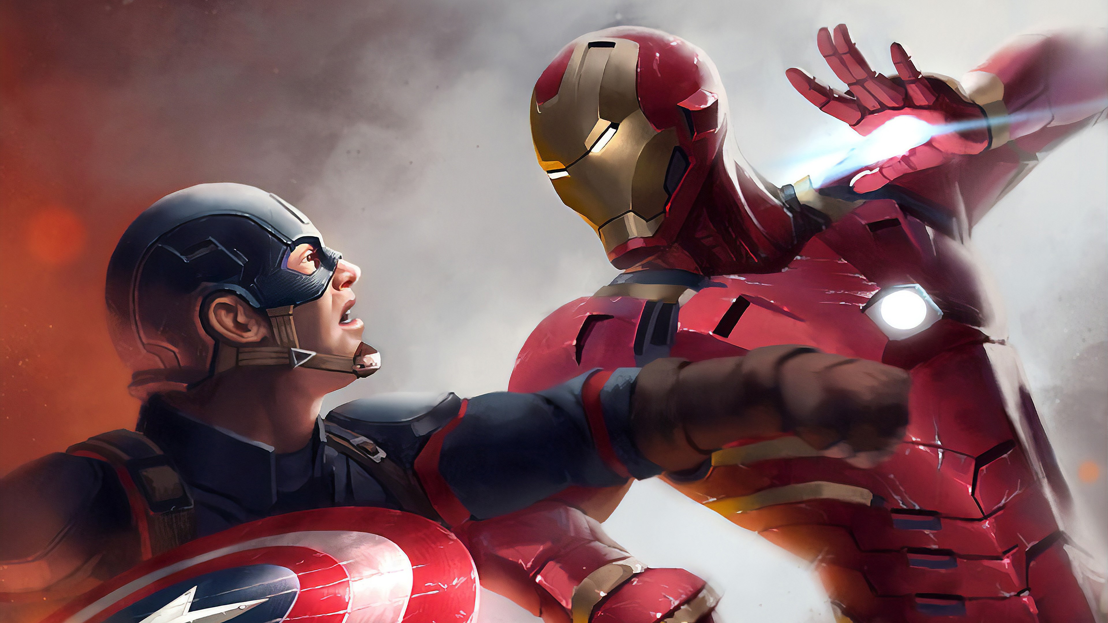 iron man, captain america, hd, 4k, superheroes, deviantart, HD Wallpaper