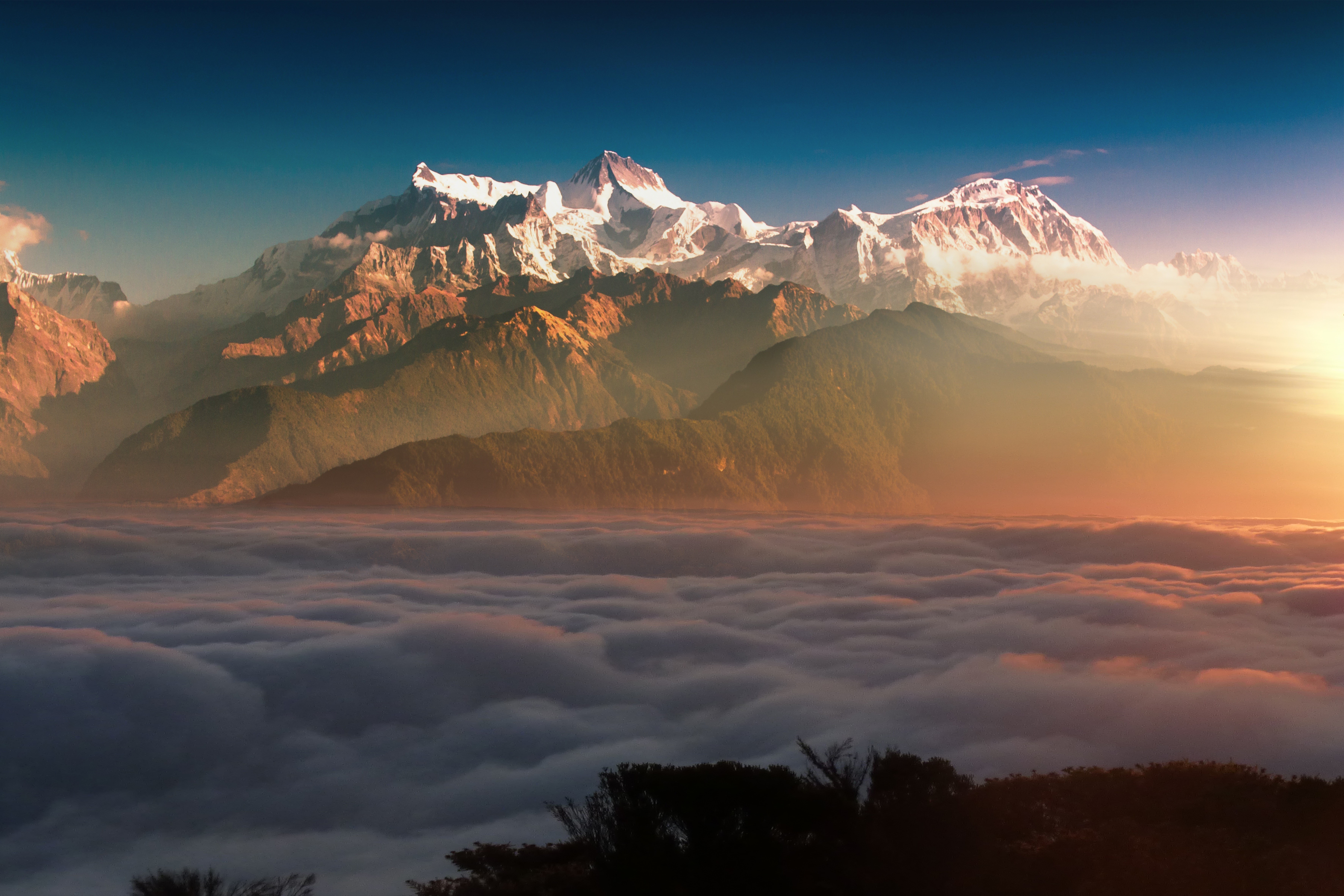 mountains, landscape, clouds, nature, hd, 4k, 5k, 8k, HD Wallpaper