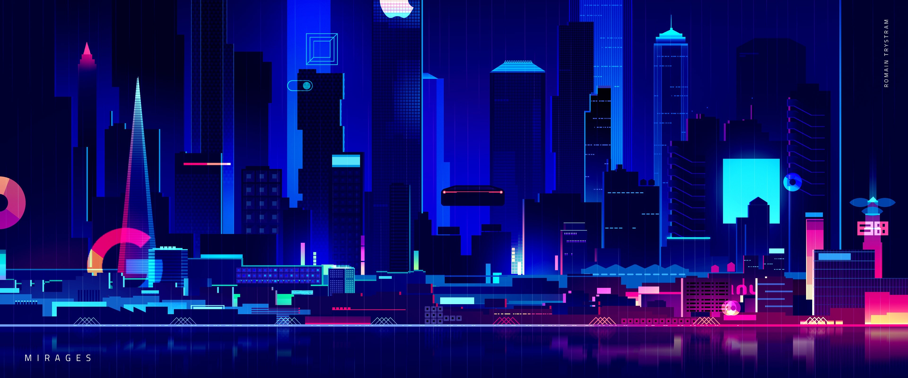 artist, artwork, digital art, hd, 4k, neon, HD Wallpaper