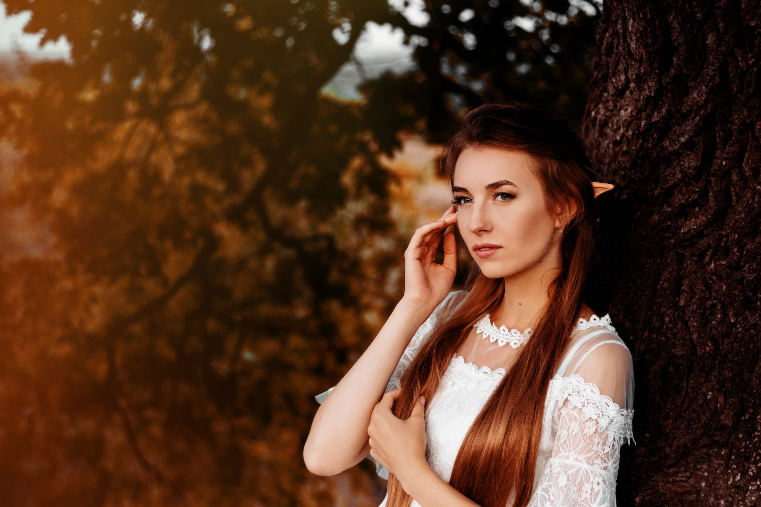 depth of field, girls, model, hd, HD Wallpaper