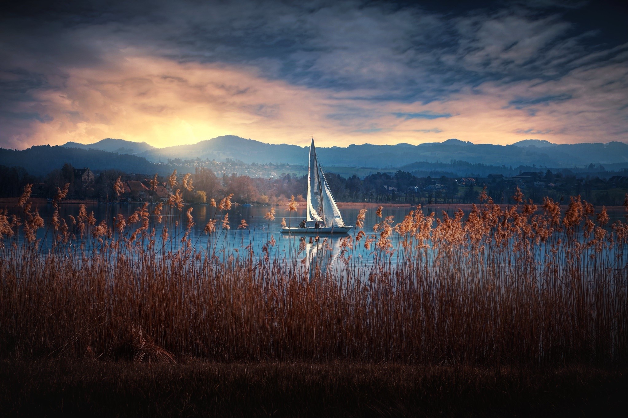 boat, nature, lake, hd, HD Wallpaper