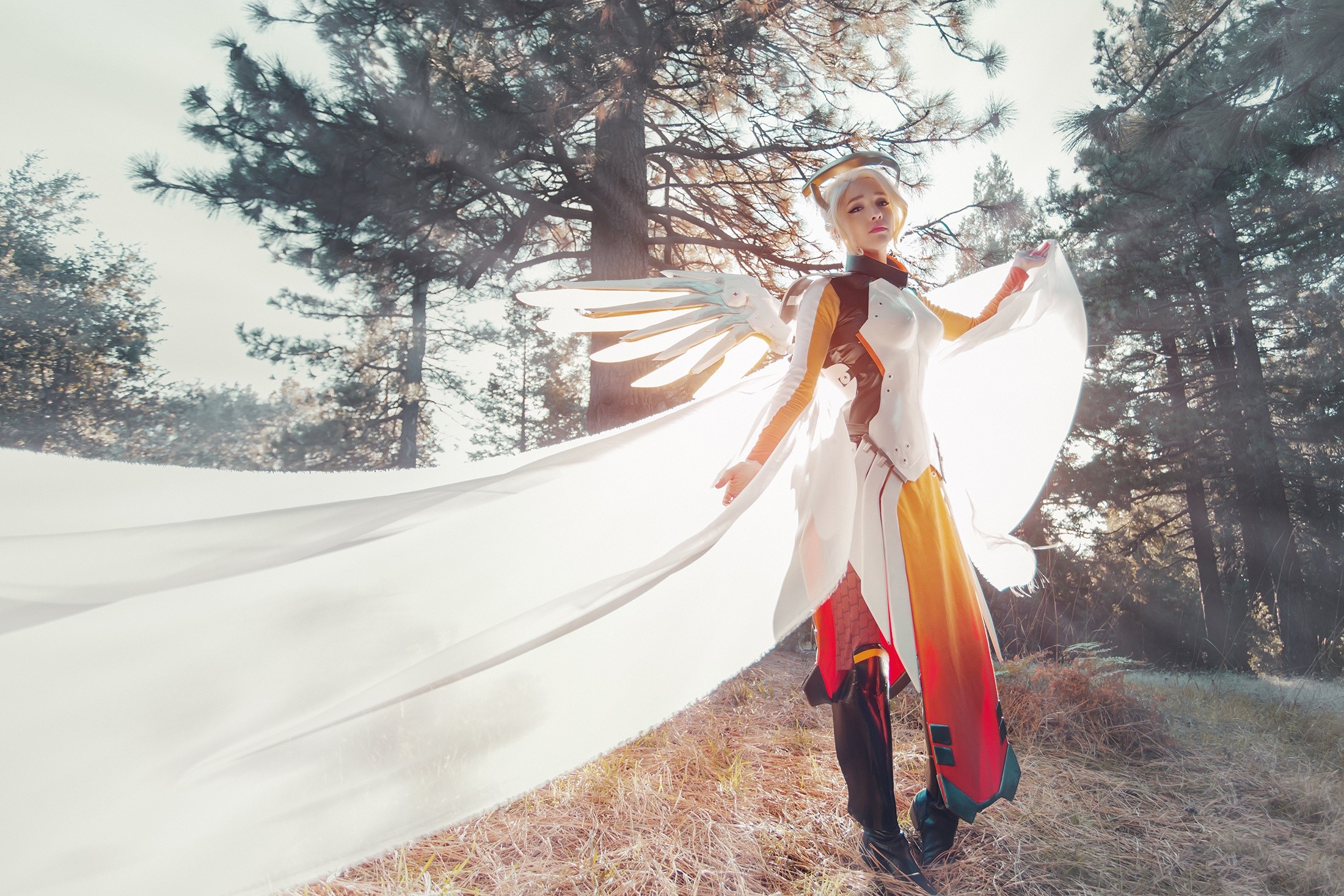 mercy overwatch, overwatch, games, hd, cosplay, girls, HD Wallpaper